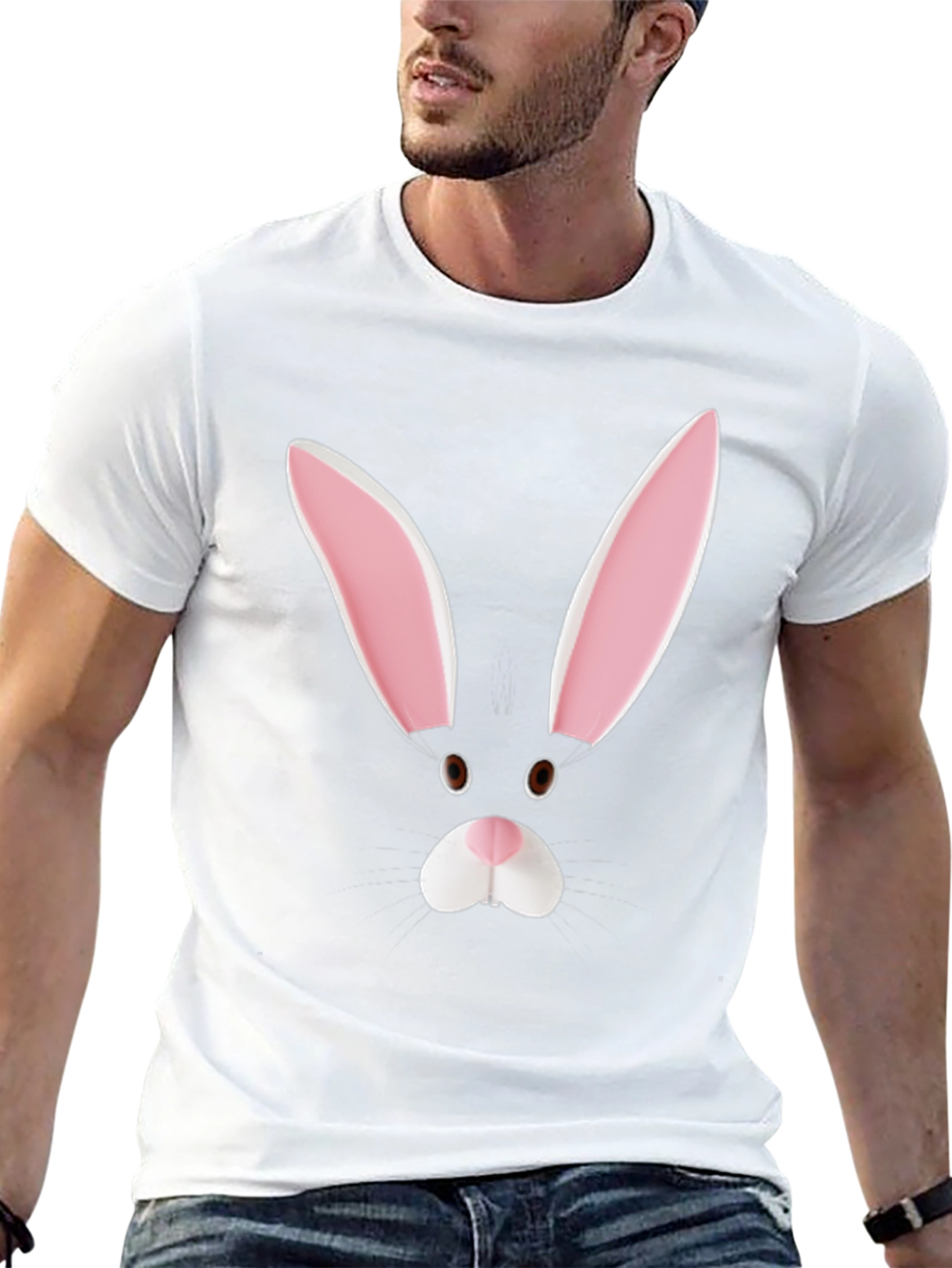 Bunny Face Tee - Black Graphic T-Shirt