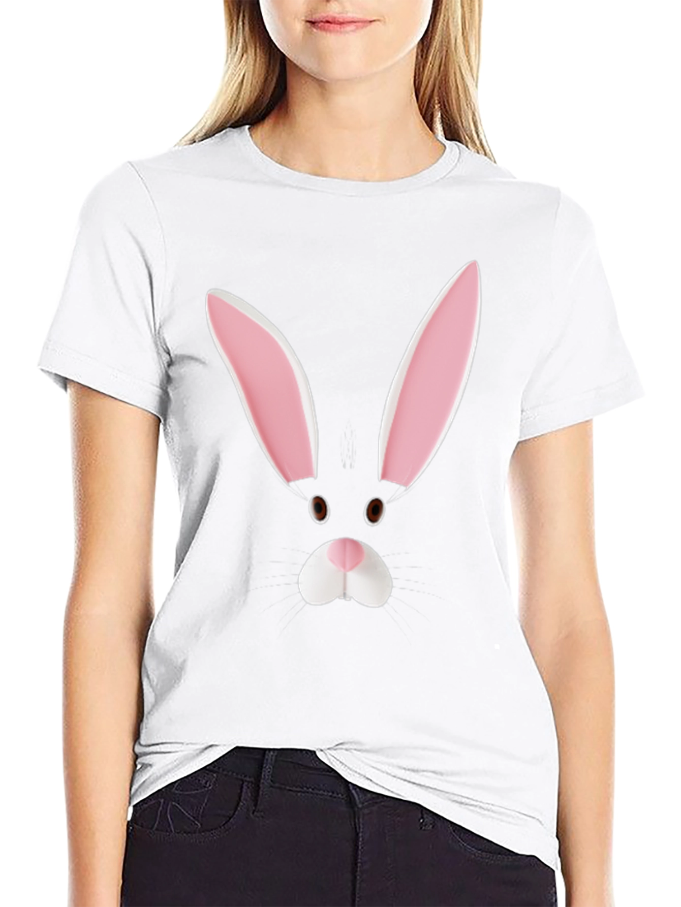 Bunny Face Tee - Black Graphic T-Shirt