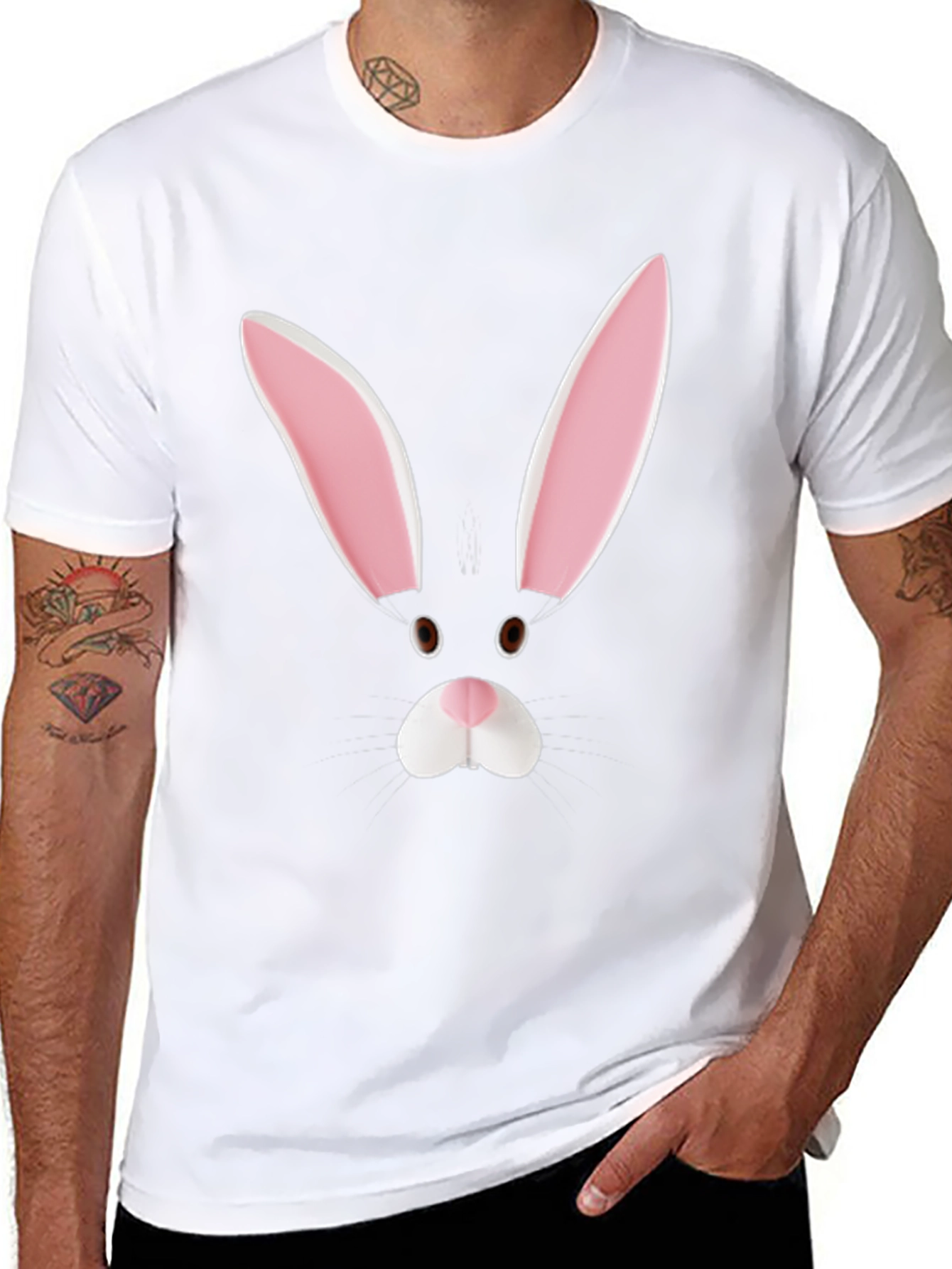 Bunny Face Tee - Black Graphic T-Shirt