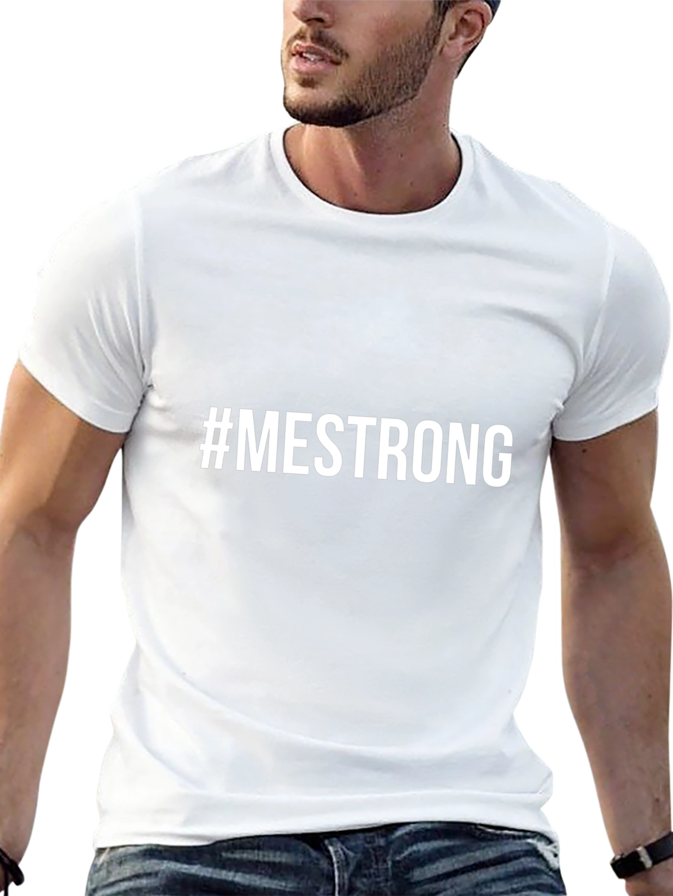 #MESTRONG Black Graphic Tee - Empowering Message T-Shirt