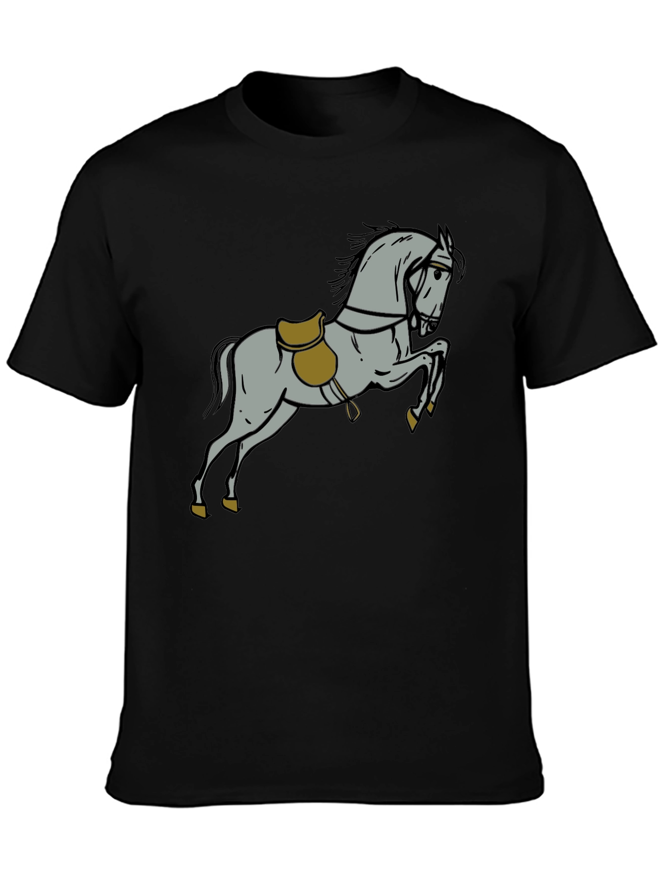 Horse Graphic Tee - Black Cotton