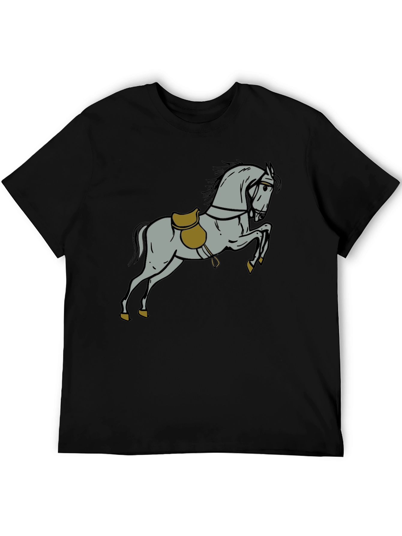Horse Graphic Tee - Black Cotton