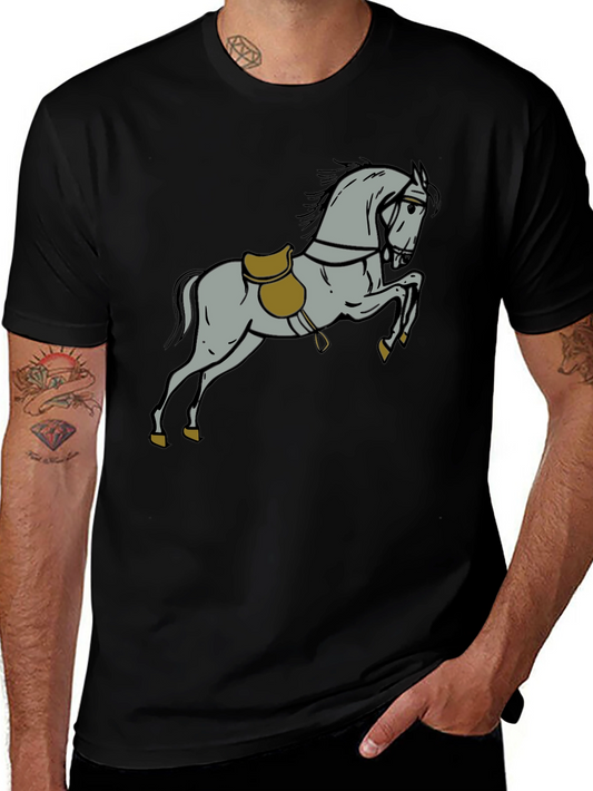 Horse Graphic Tee - Black Cotton