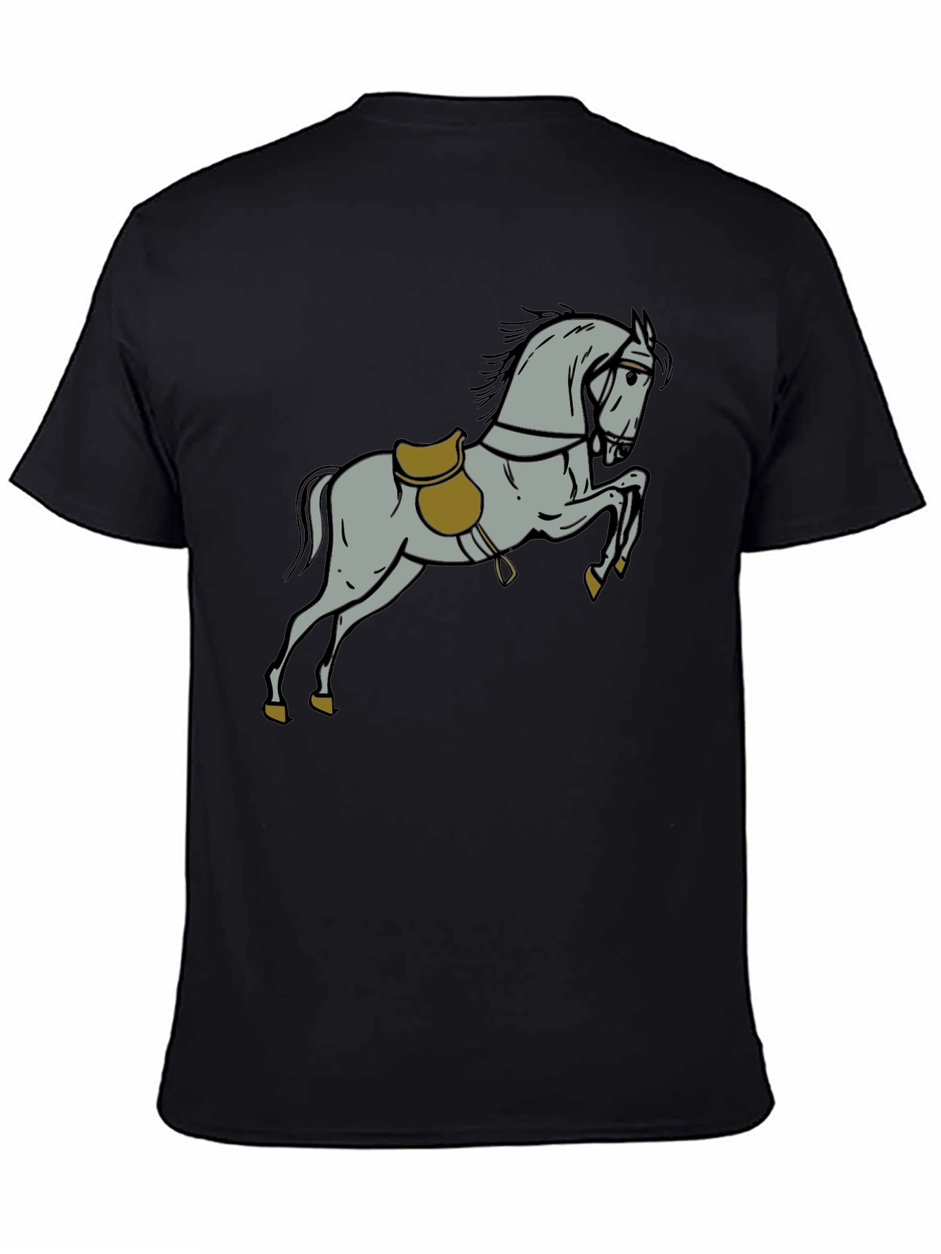 Horse Graphic Tee - Black Cotton