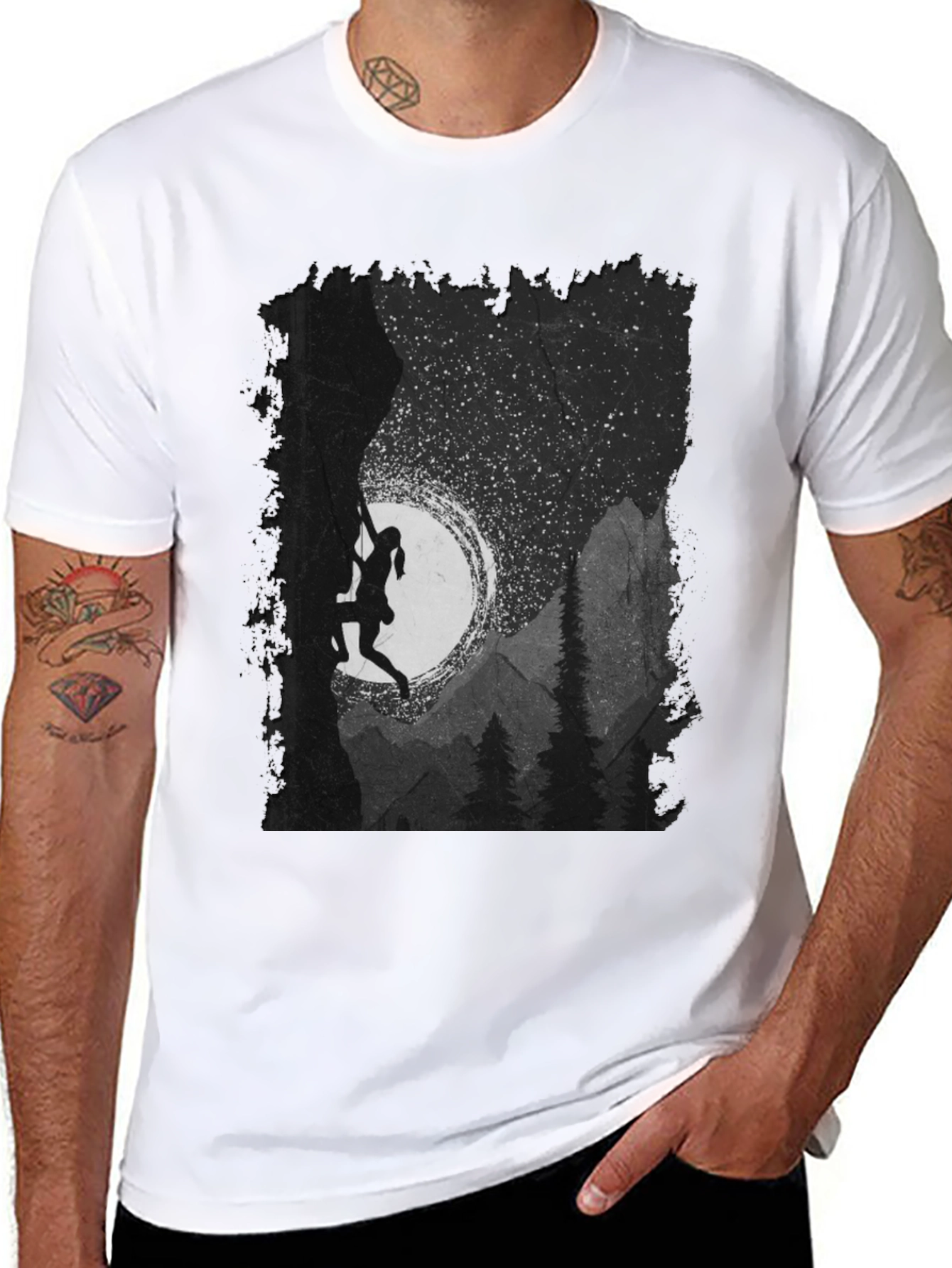 Climbing Silhouette Graphic T-Shirt