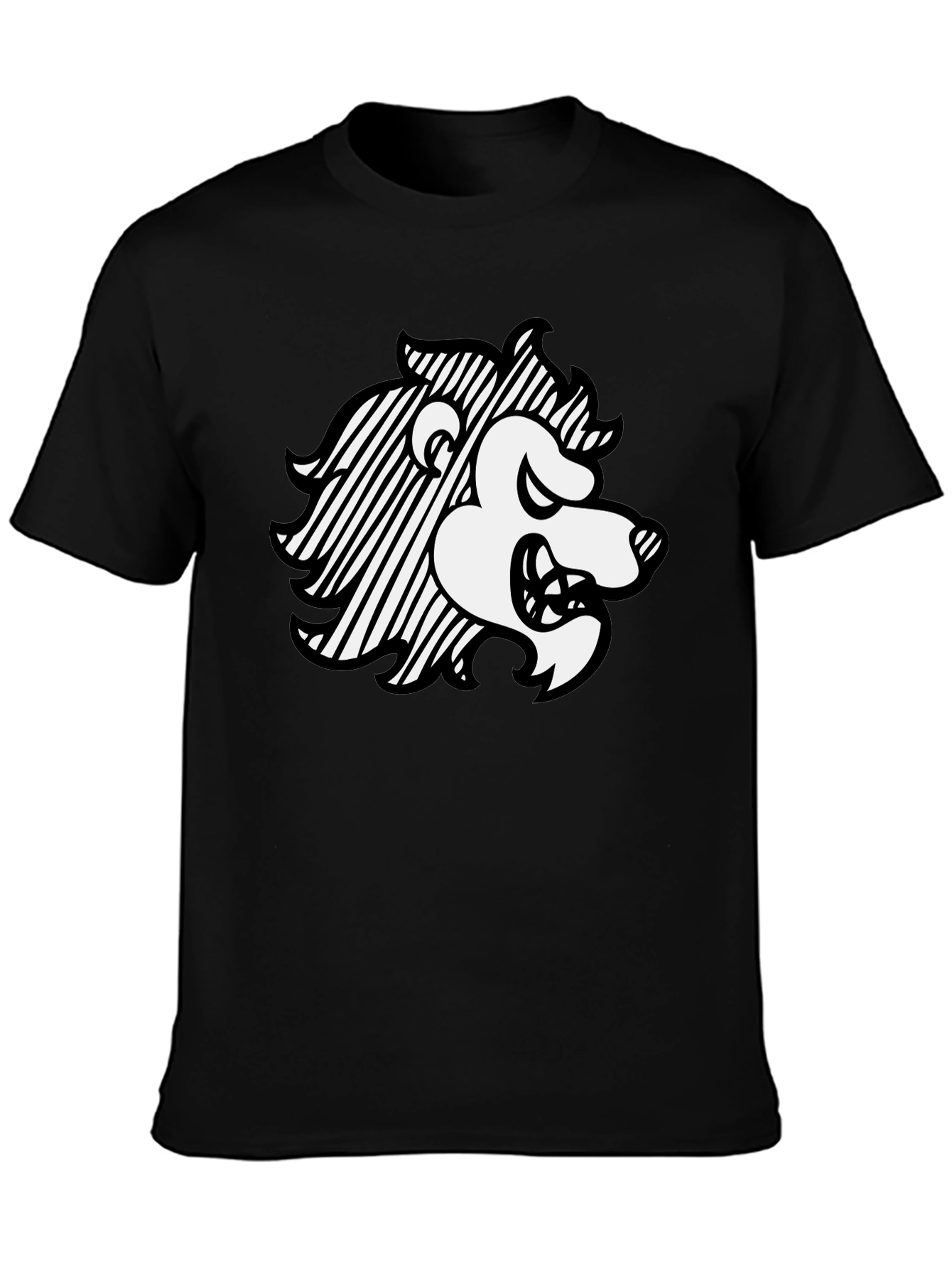 Lion Graphic Black T-Shirt