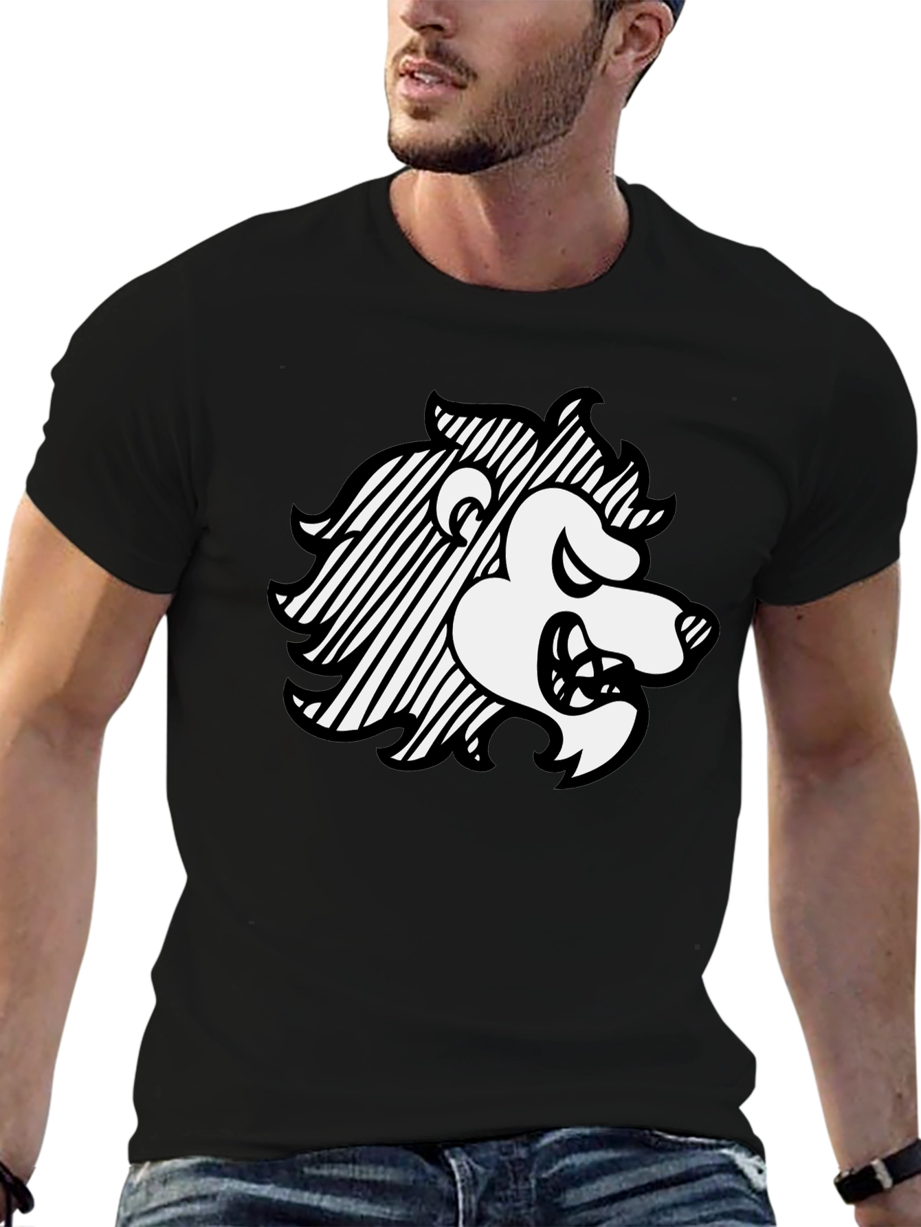 Lion Graphic Black T-Shirt