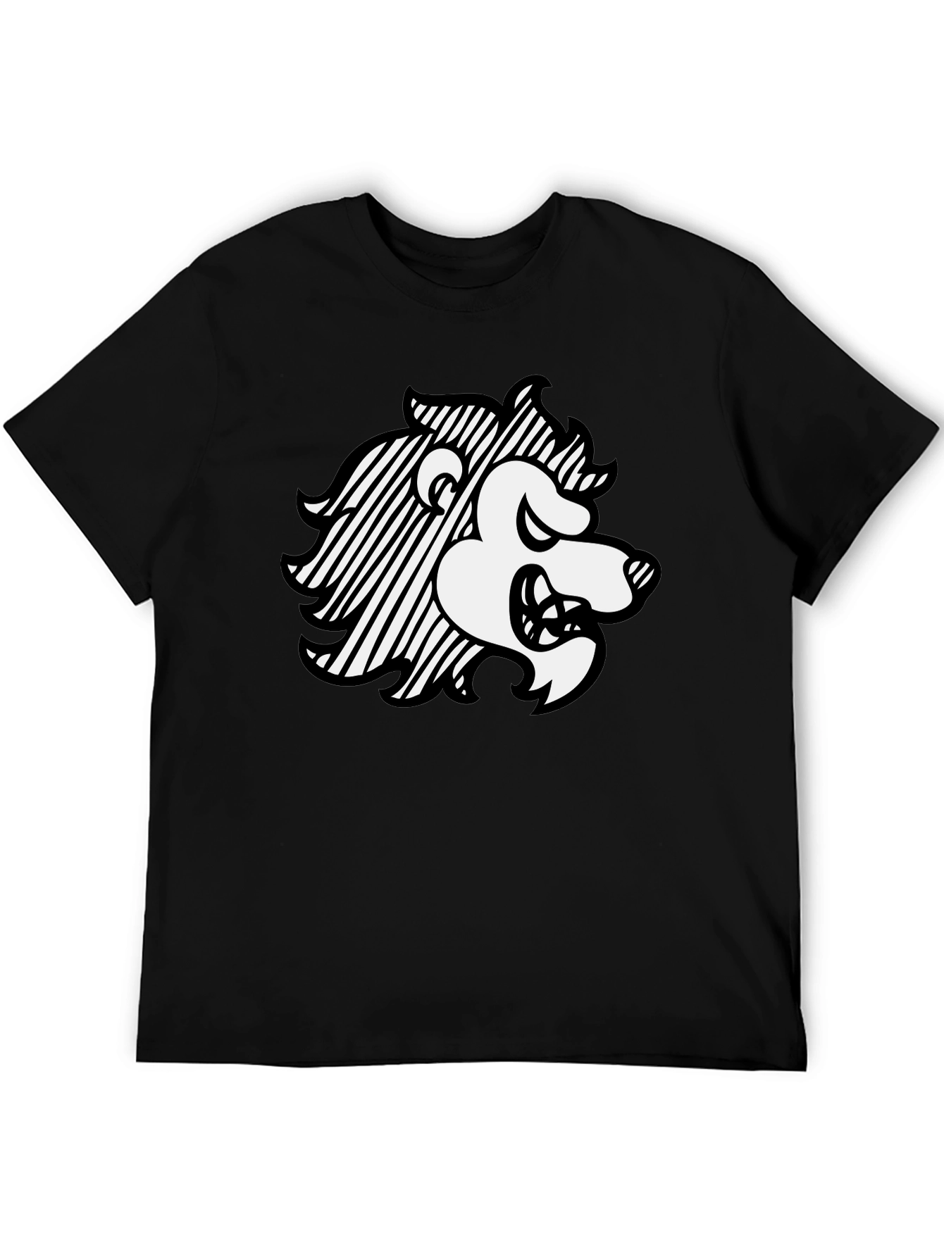 Lion Graphic Black T-Shirt
