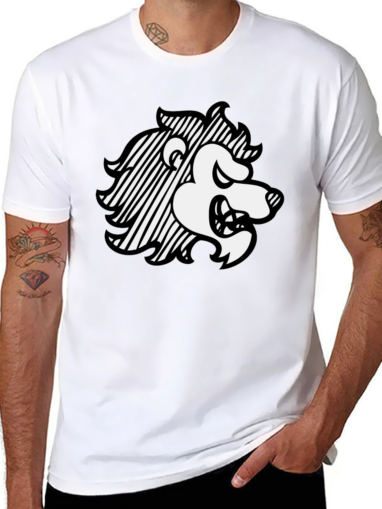 Lion Graphic Black T-Shirt