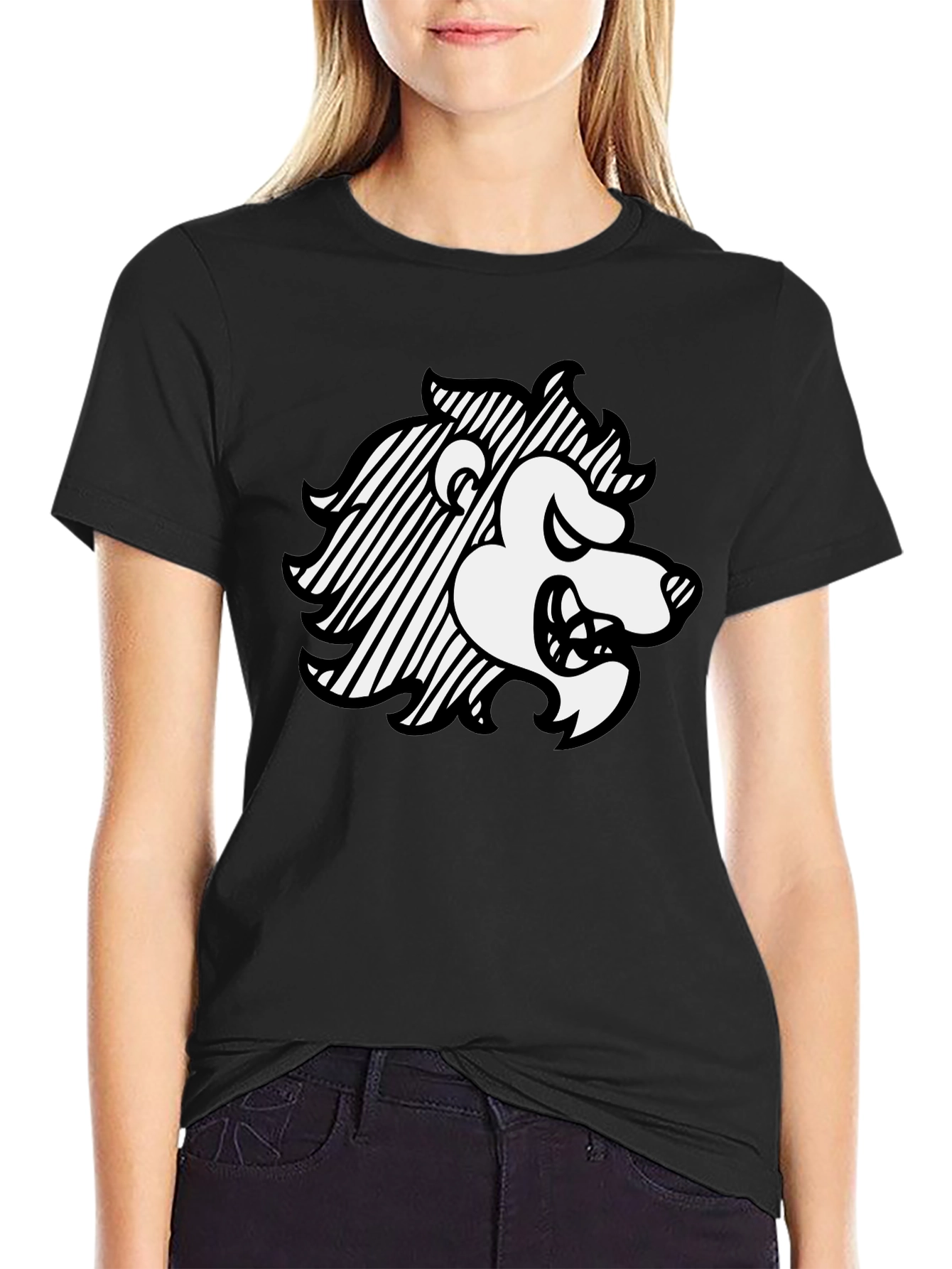 Lion Graphic Black T-Shirt
