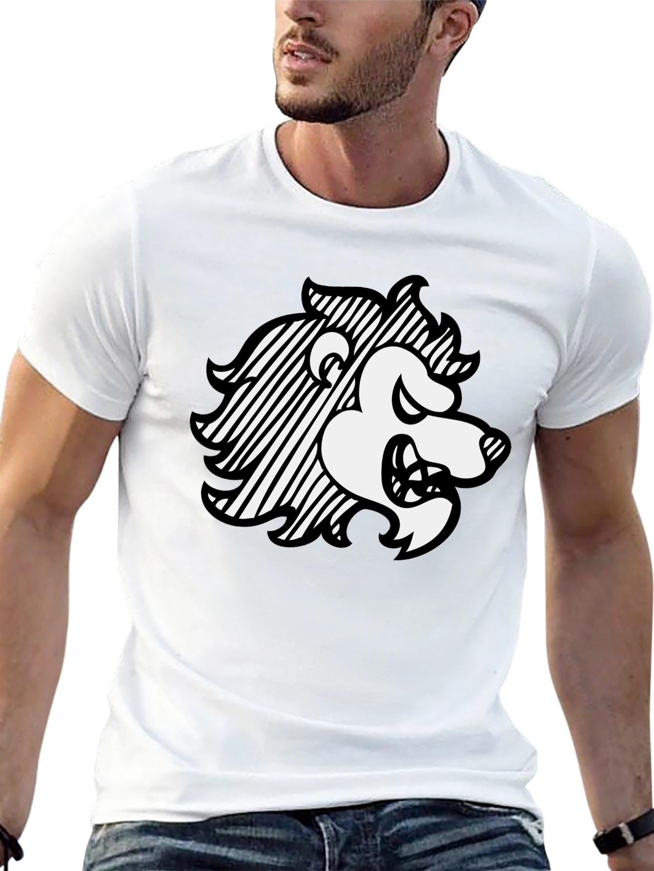Lion Graphic Black T-Shirt