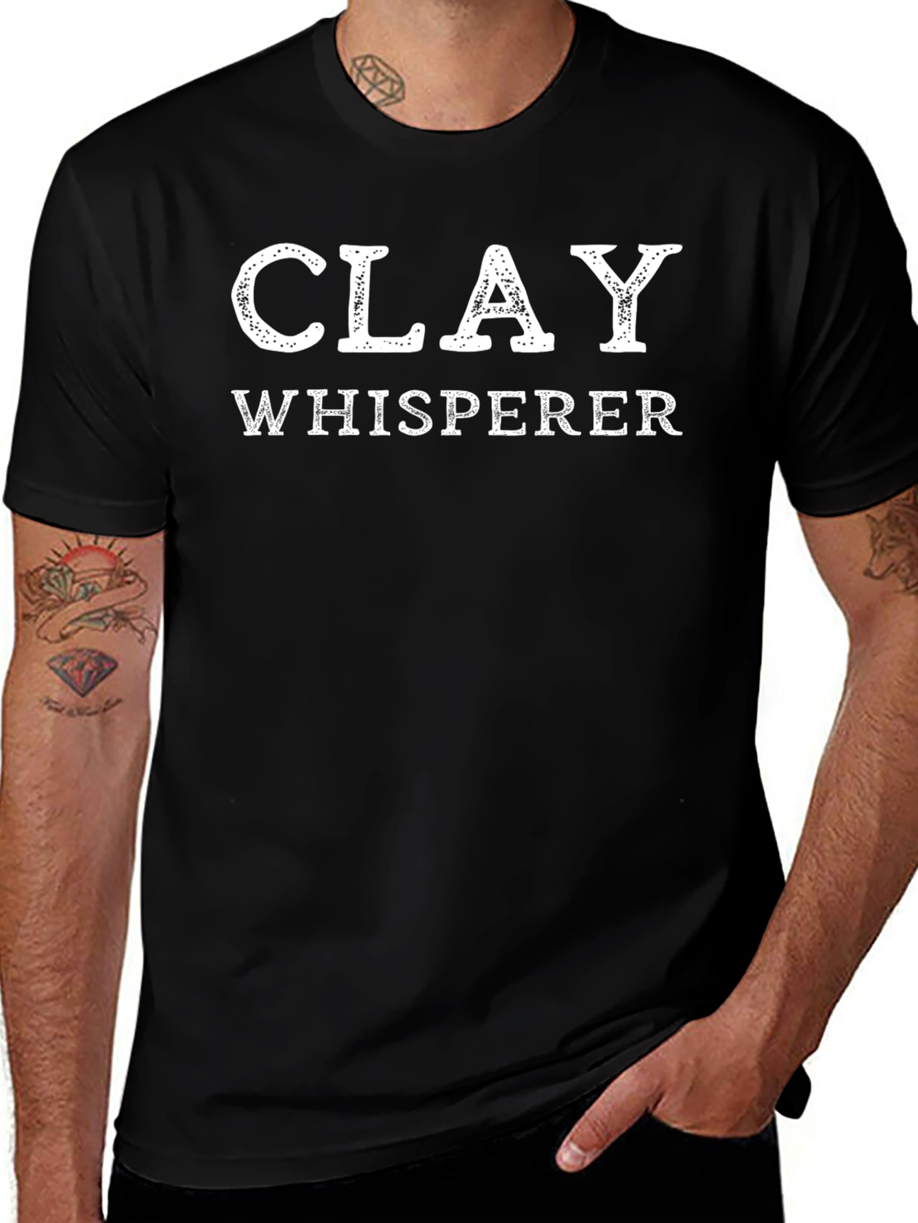 Clay Whisperer Graphic Tee - Black Cotton T-Shirt