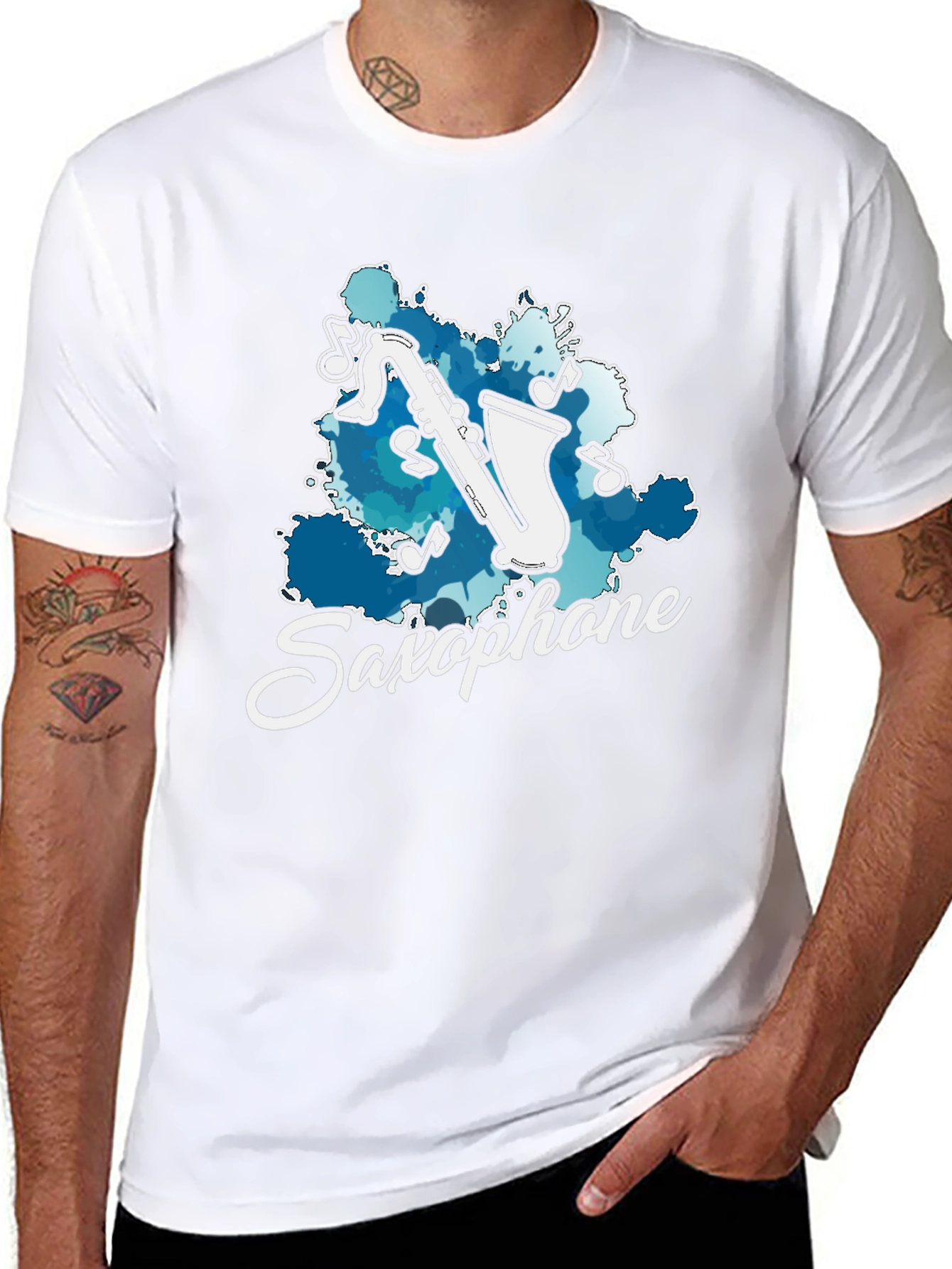 Saxophone Graphic T-Shirt - Musician Tee