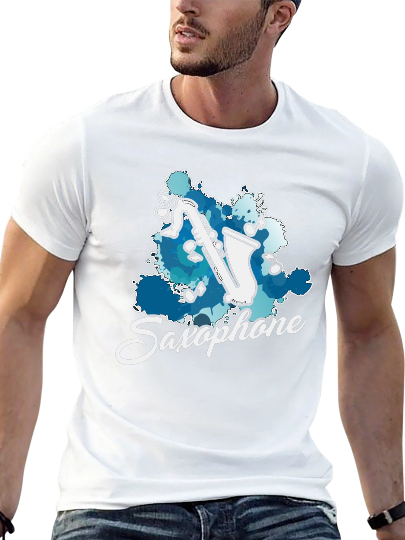 Saxophone Graphic T-Shirt - Musician Tee