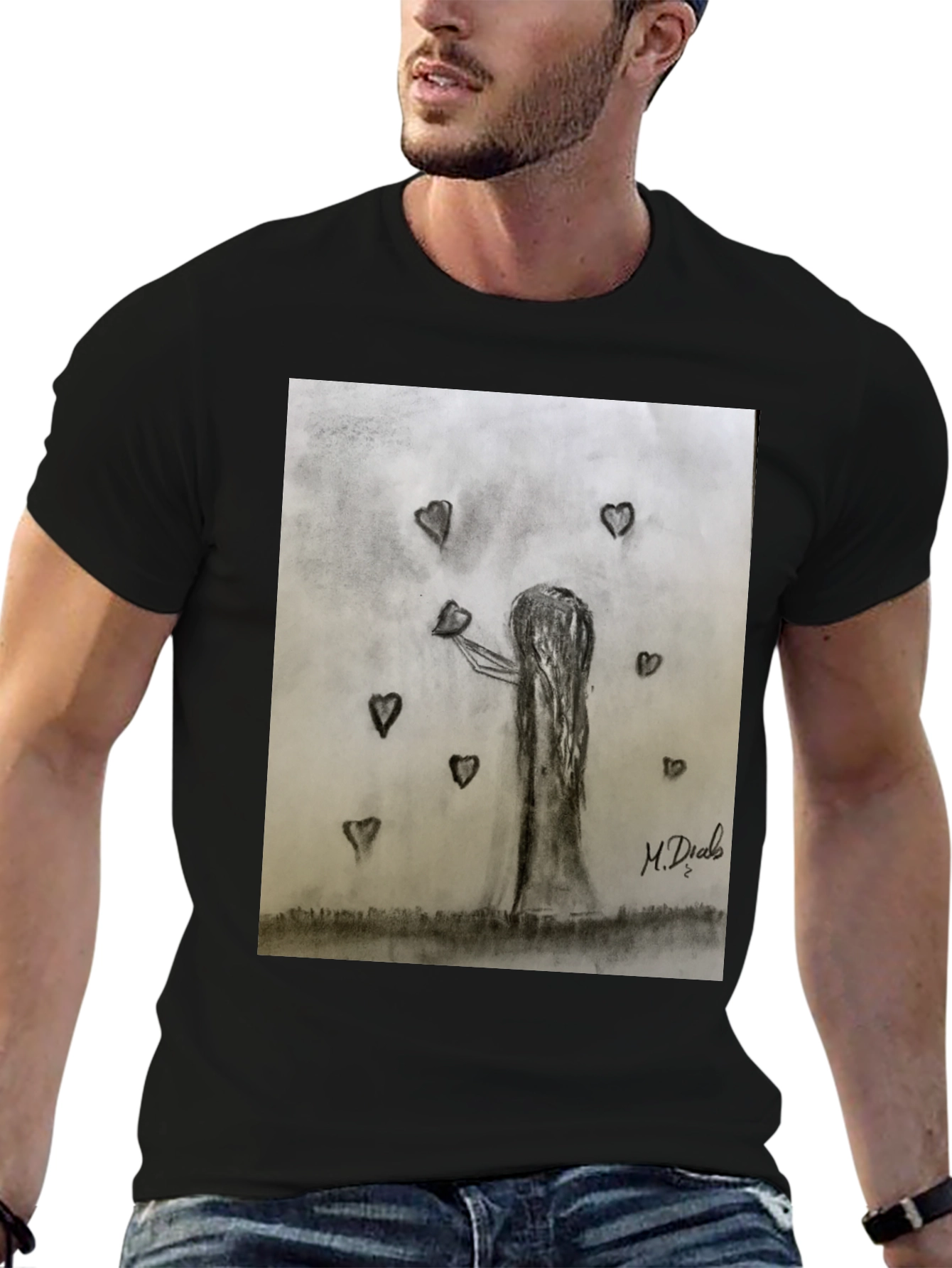Heart Tree Graphic Tee - Unisex Black T-Shirt