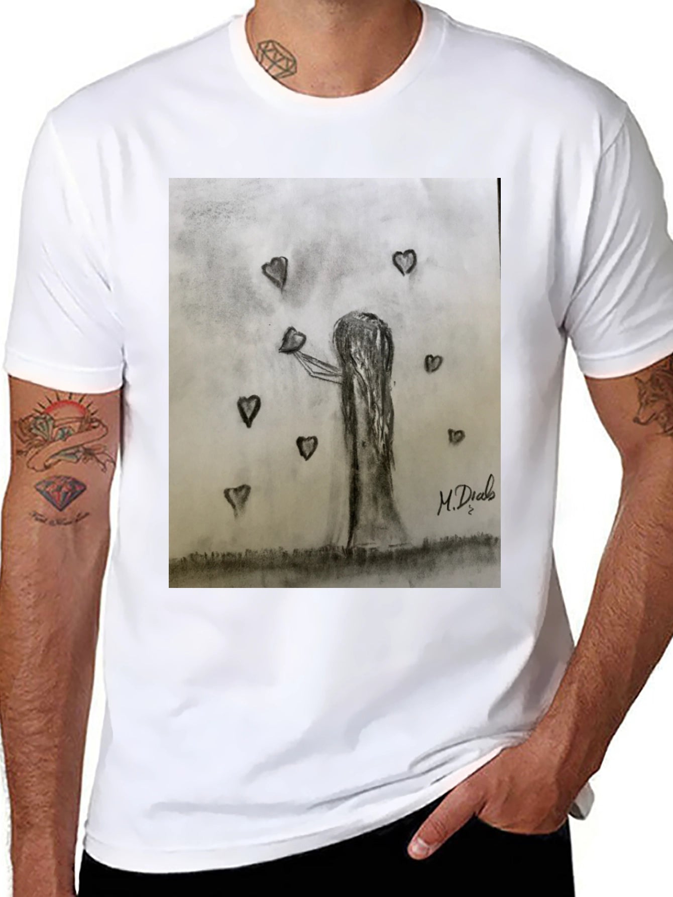 Heart Tree Graphic Tee - Unisex Black T-Shirt