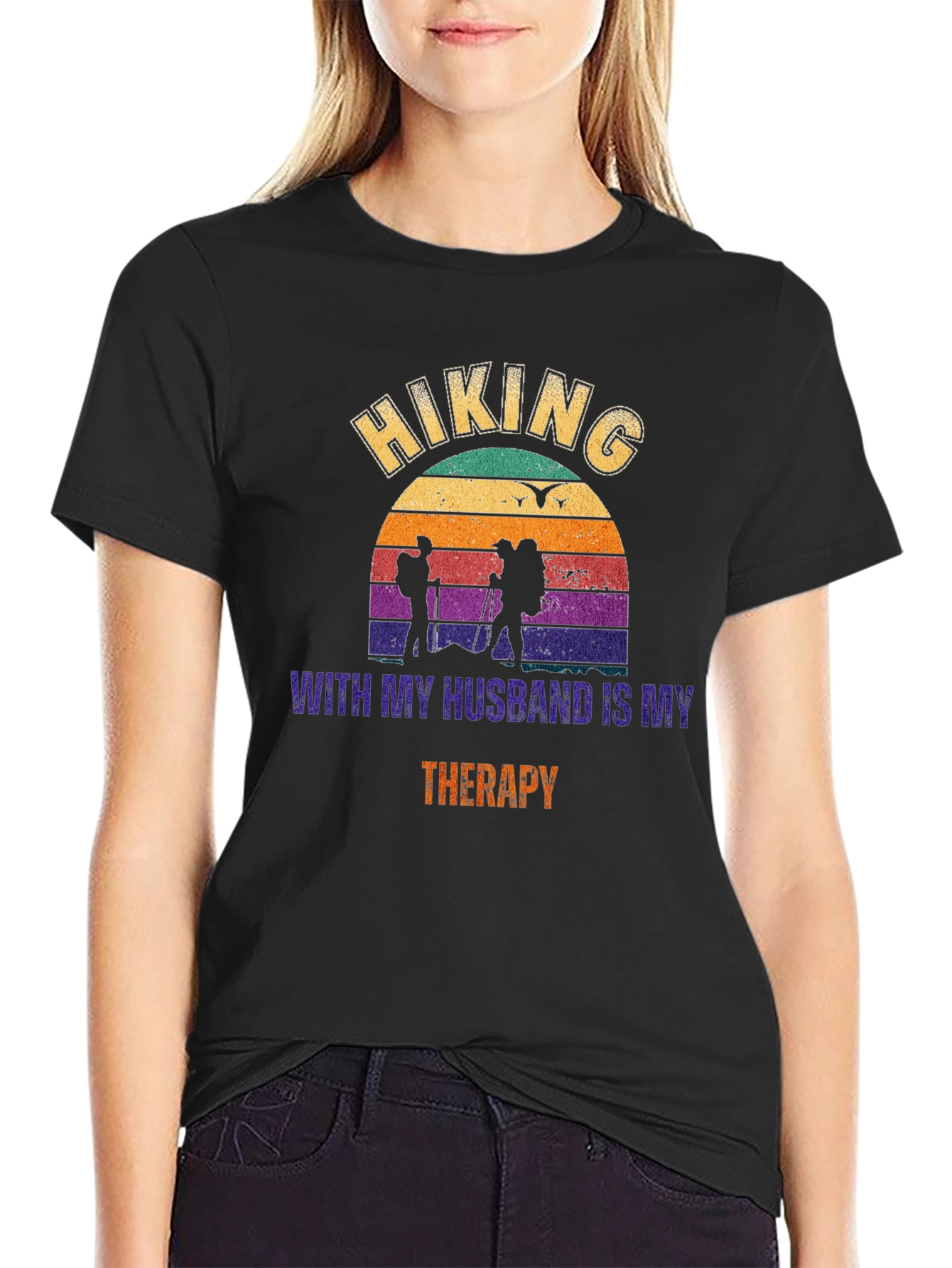 Hiking With My Husband Therapy T-Shirt