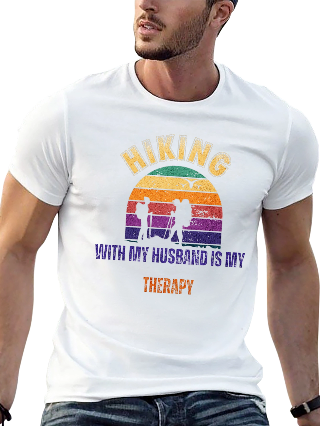 Hiking With My Husband Therapy T-Shirt
