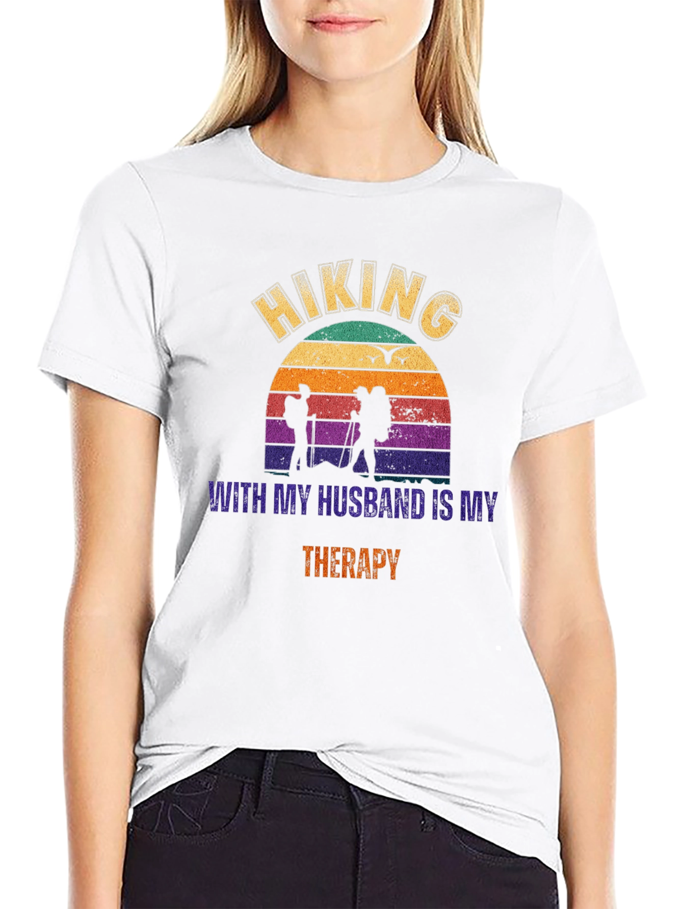 Hiking With My Husband Therapy T-Shirt