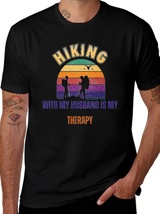 Hiking With My Husband Therapy T-Shirt