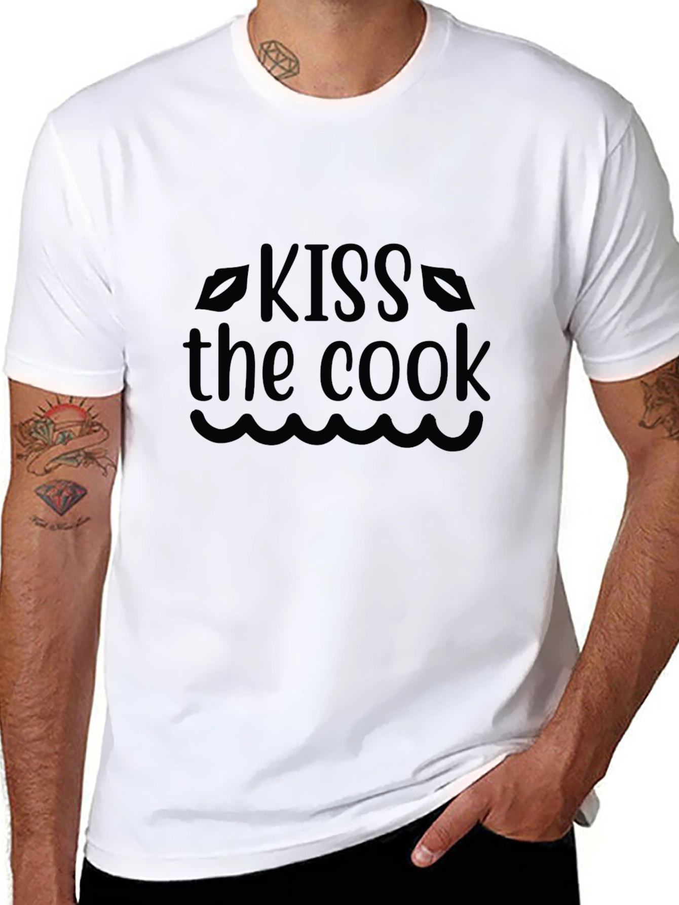 Kiss the Cook Black Graphic Tee