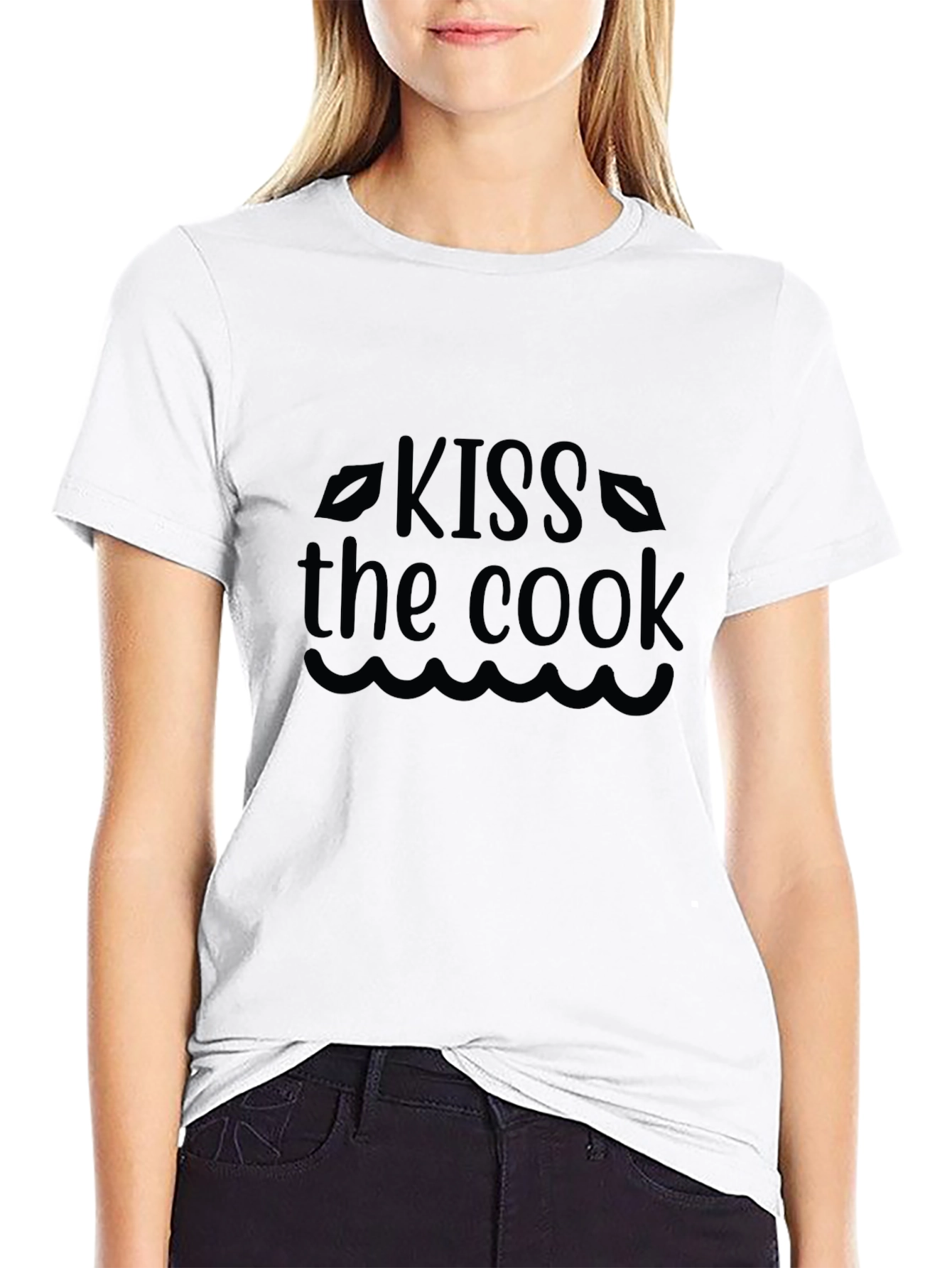 Kiss the Cook Black Graphic Tee