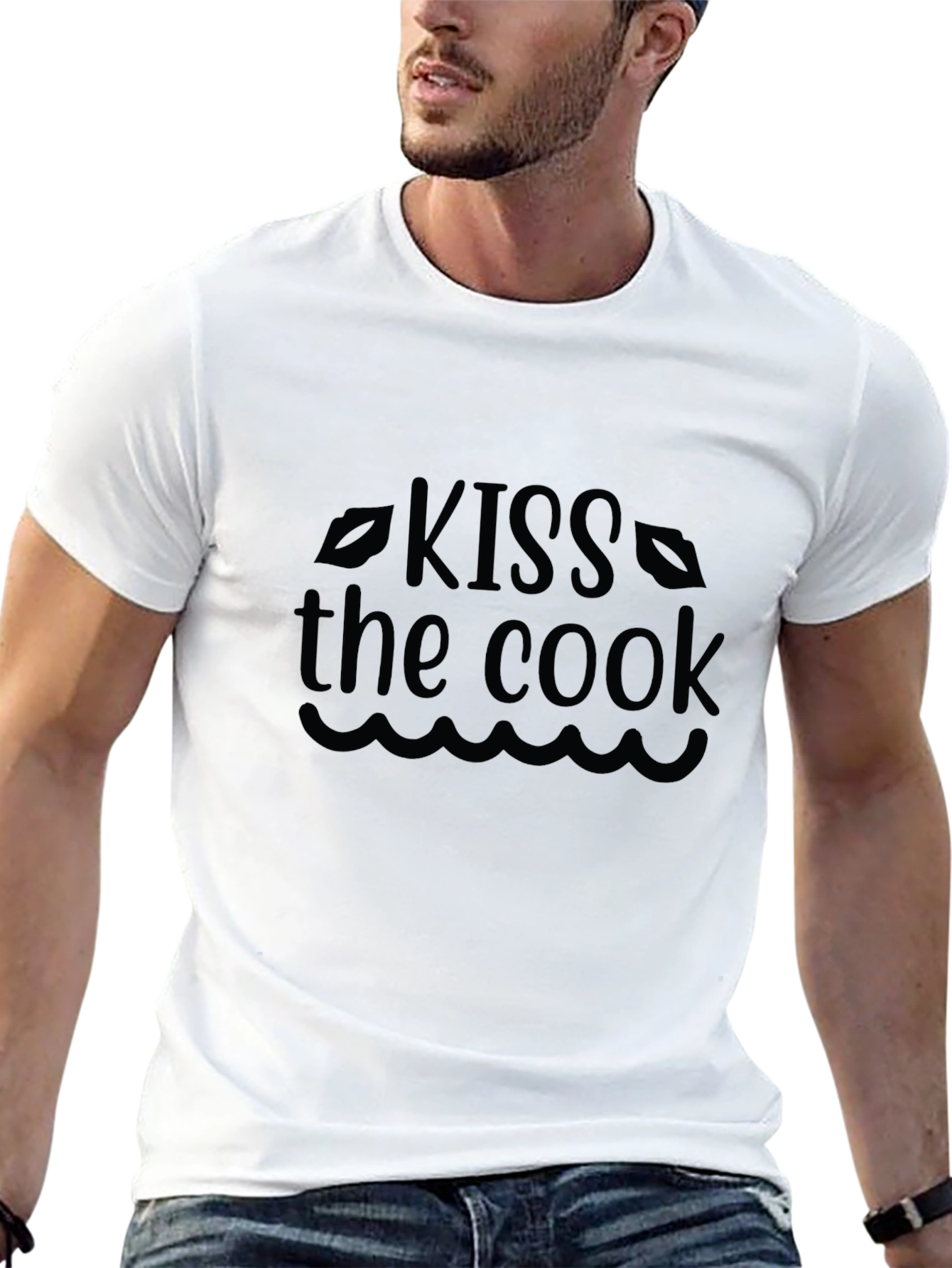 Kiss the Cook Black Graphic Tee