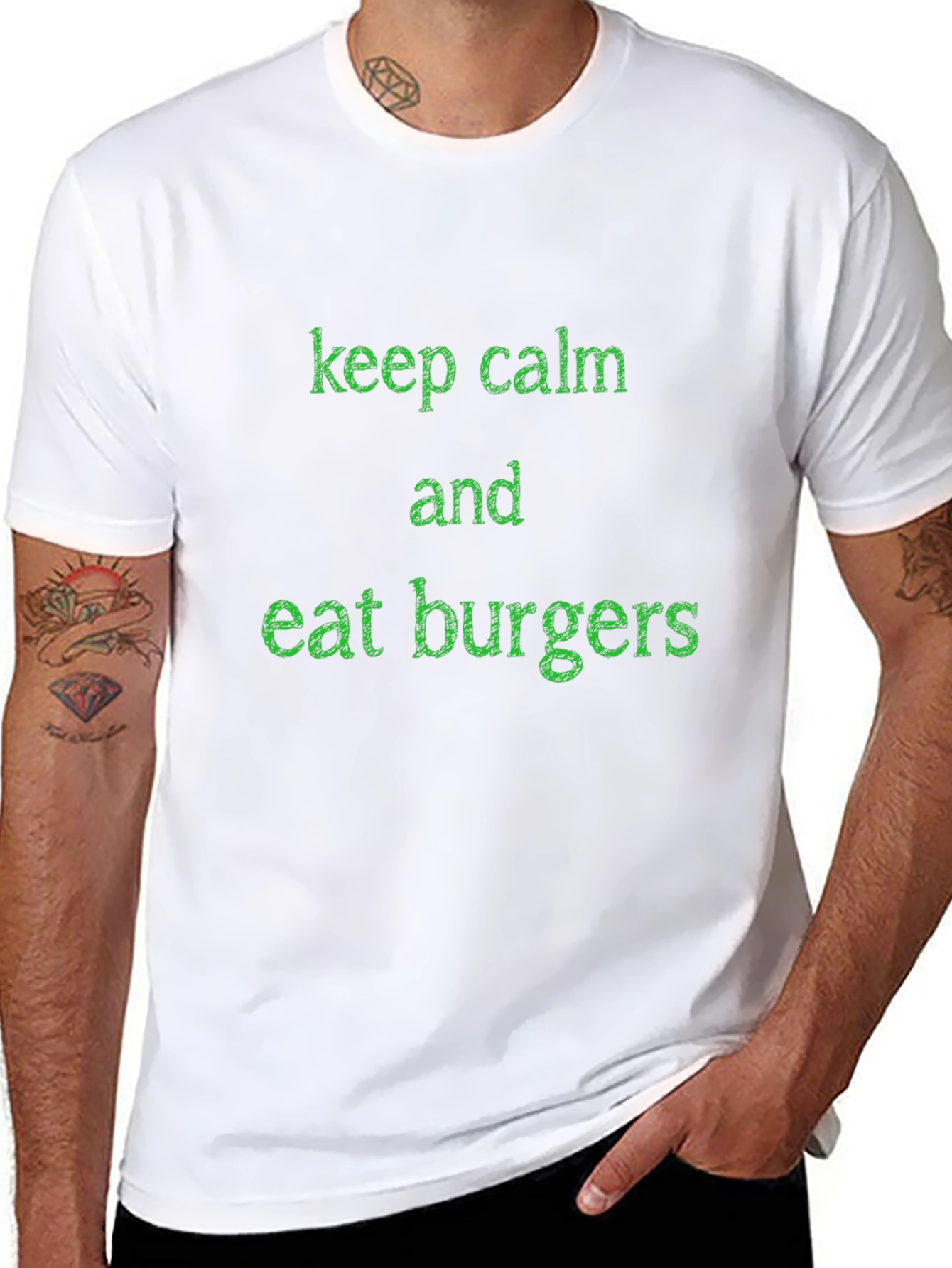 Keep Calm and Eat Burgers Graphic Tee - Black