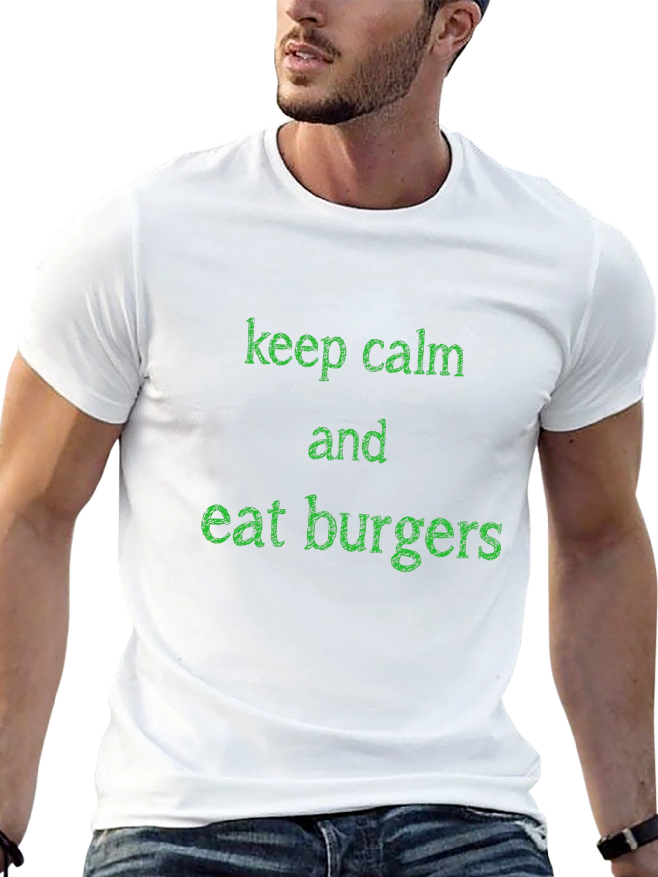 Keep Calm and Eat Burgers Graphic Tee - Black