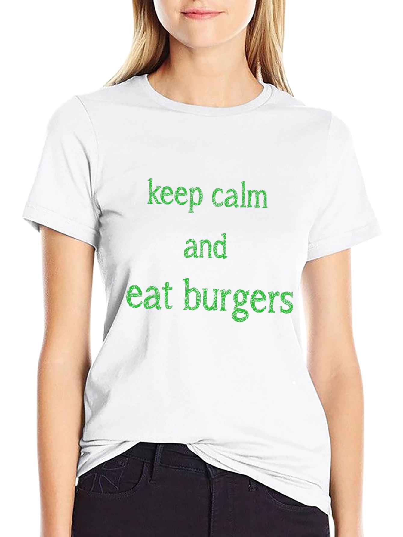Keep Calm and Eat Burgers Graphic Tee - Black