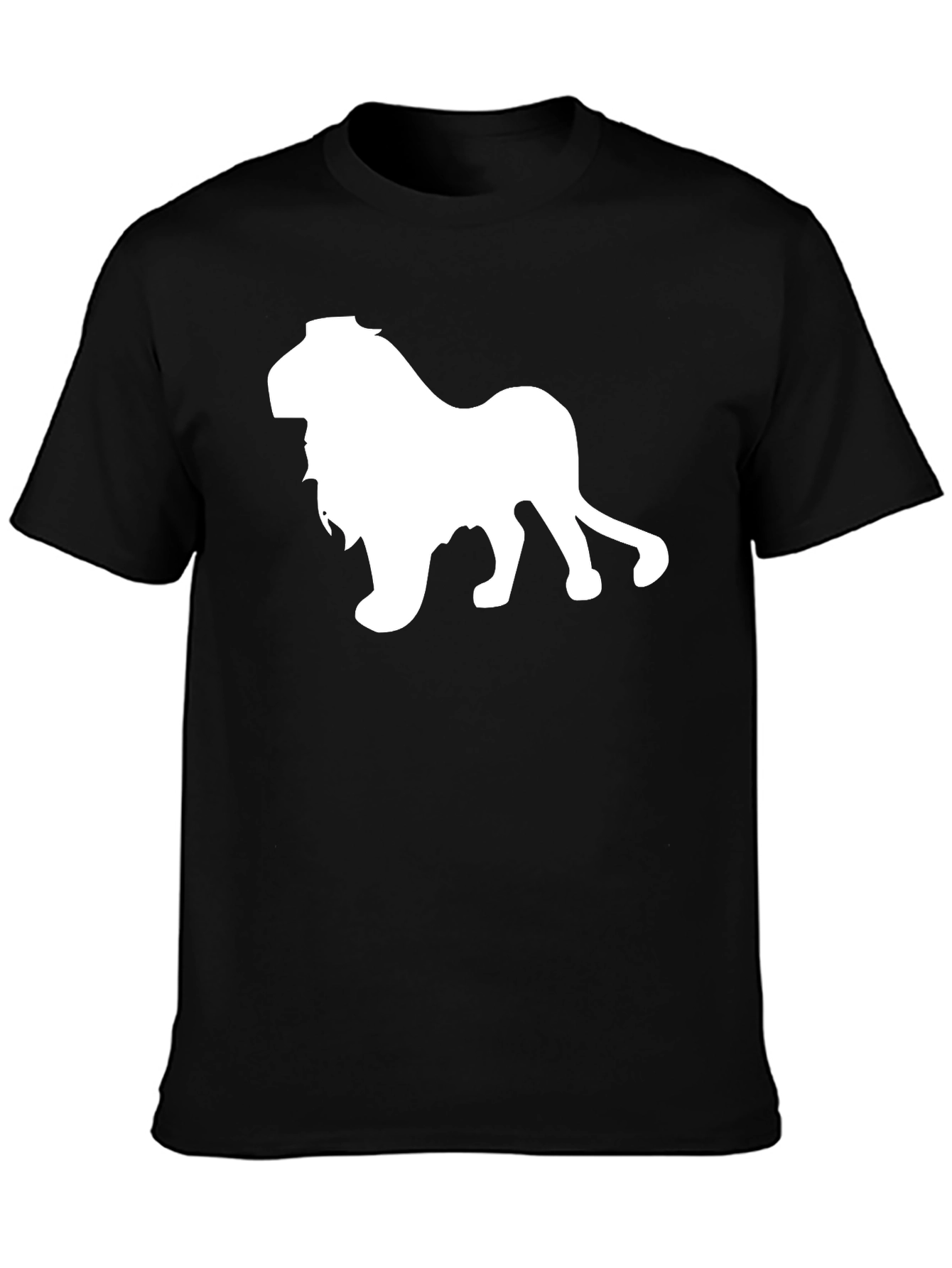 Lion Graphic Tee - Black Cotton T-Shirt