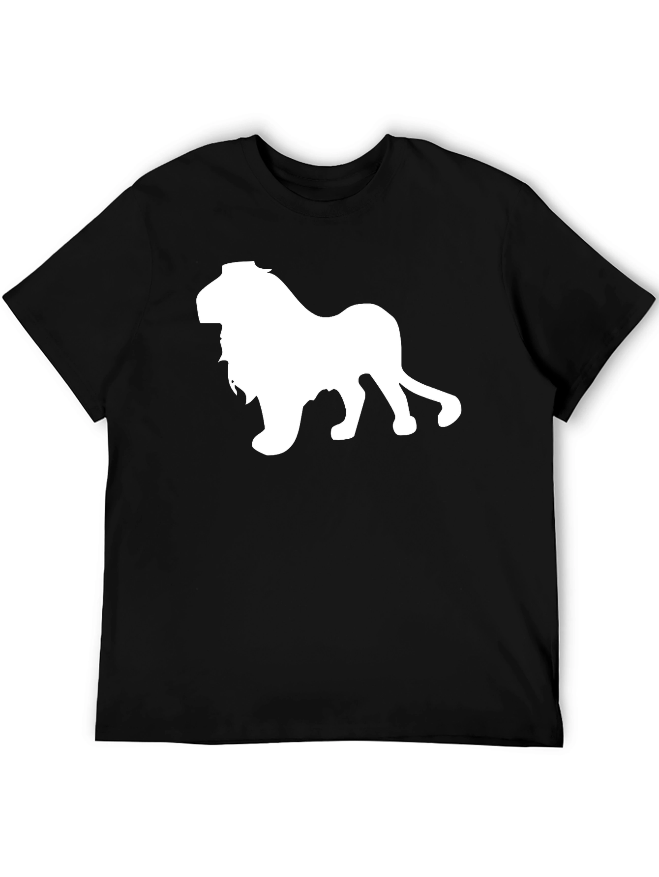 Lion Graphic Tee - Black Cotton T-Shirt