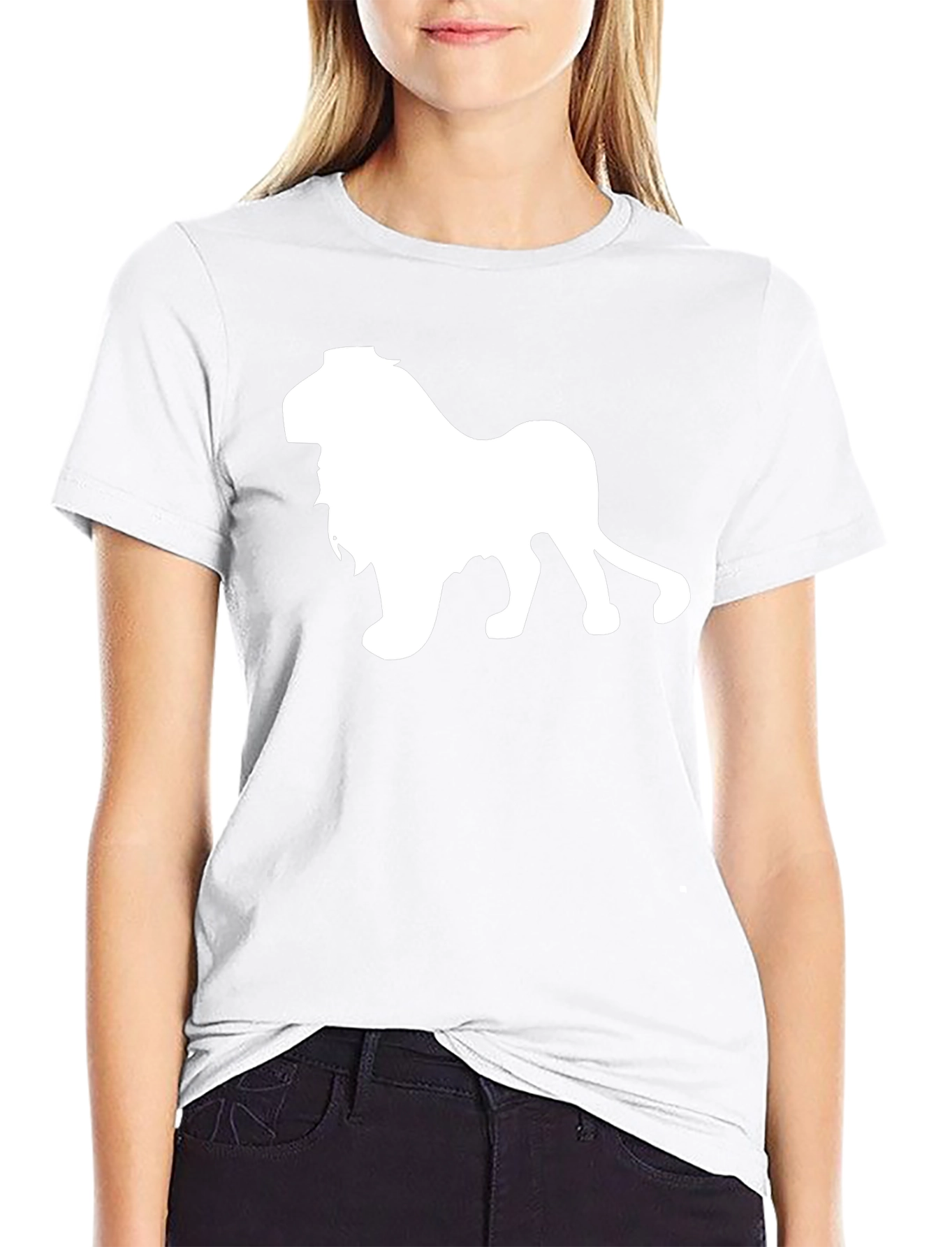 Lion Graphic Tee - Black Cotton T-Shirt
