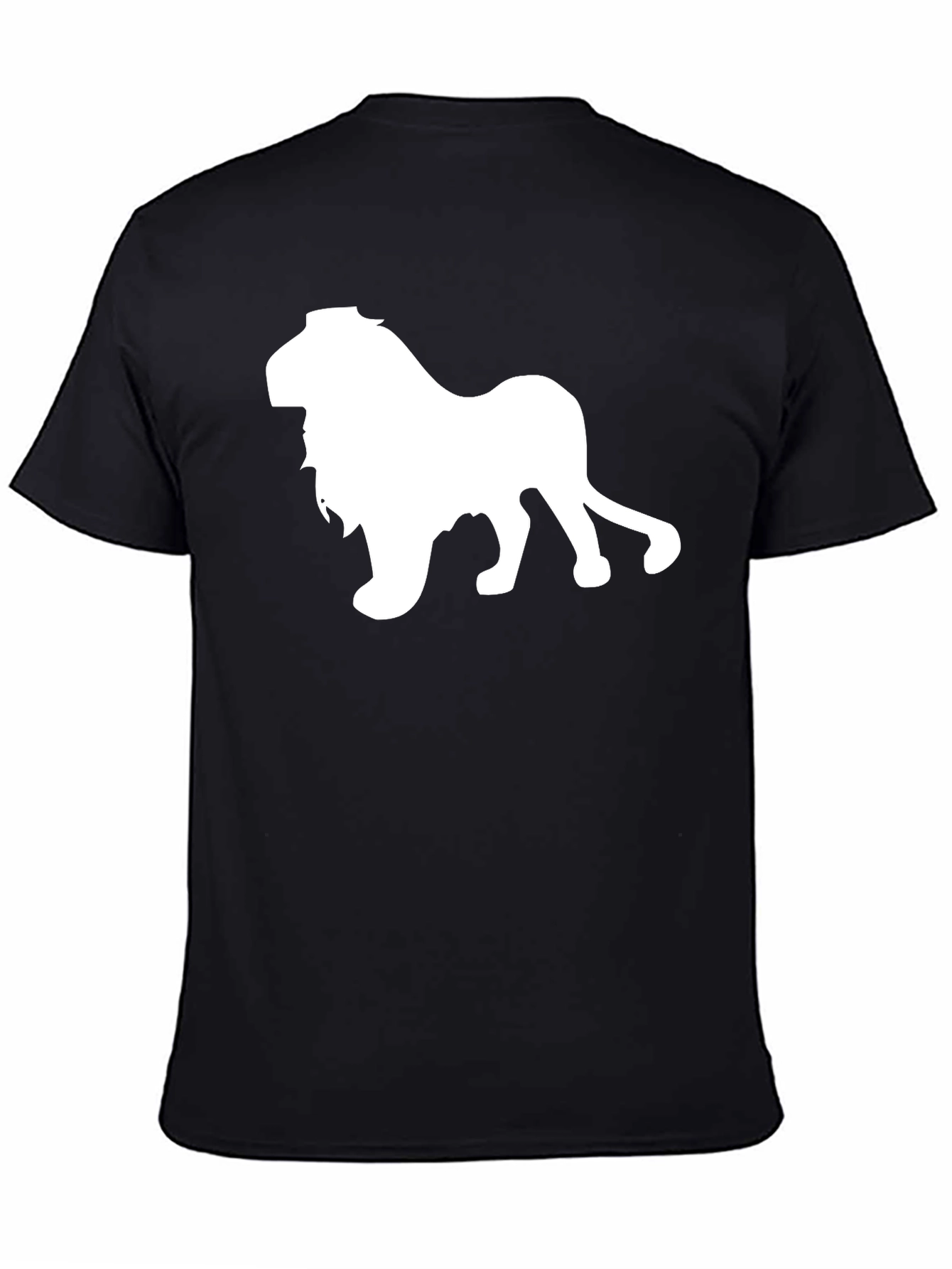 Lion Graphic Tee - Black Cotton T-Shirt
