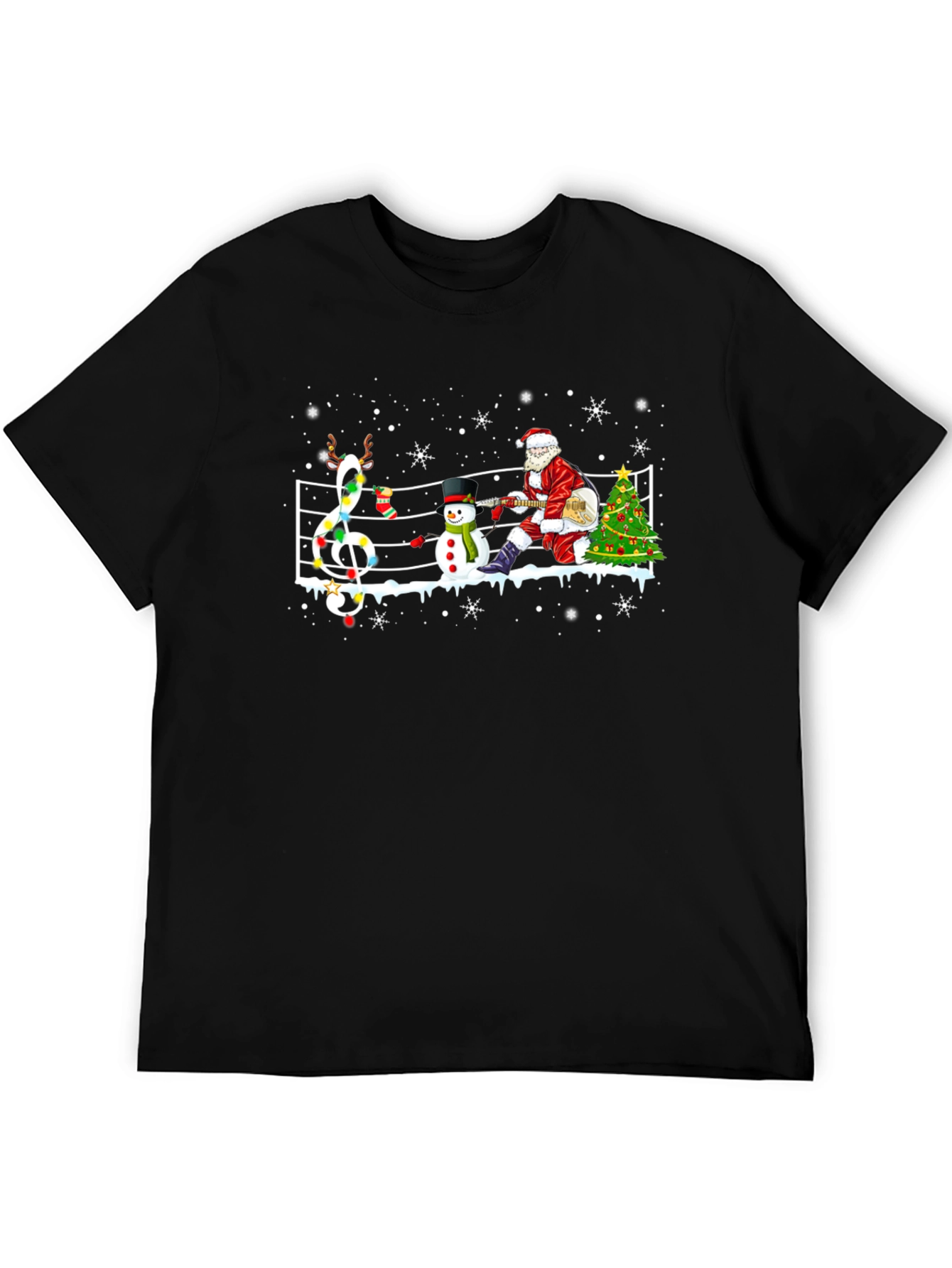 Christmas Music Santa Mens Tee