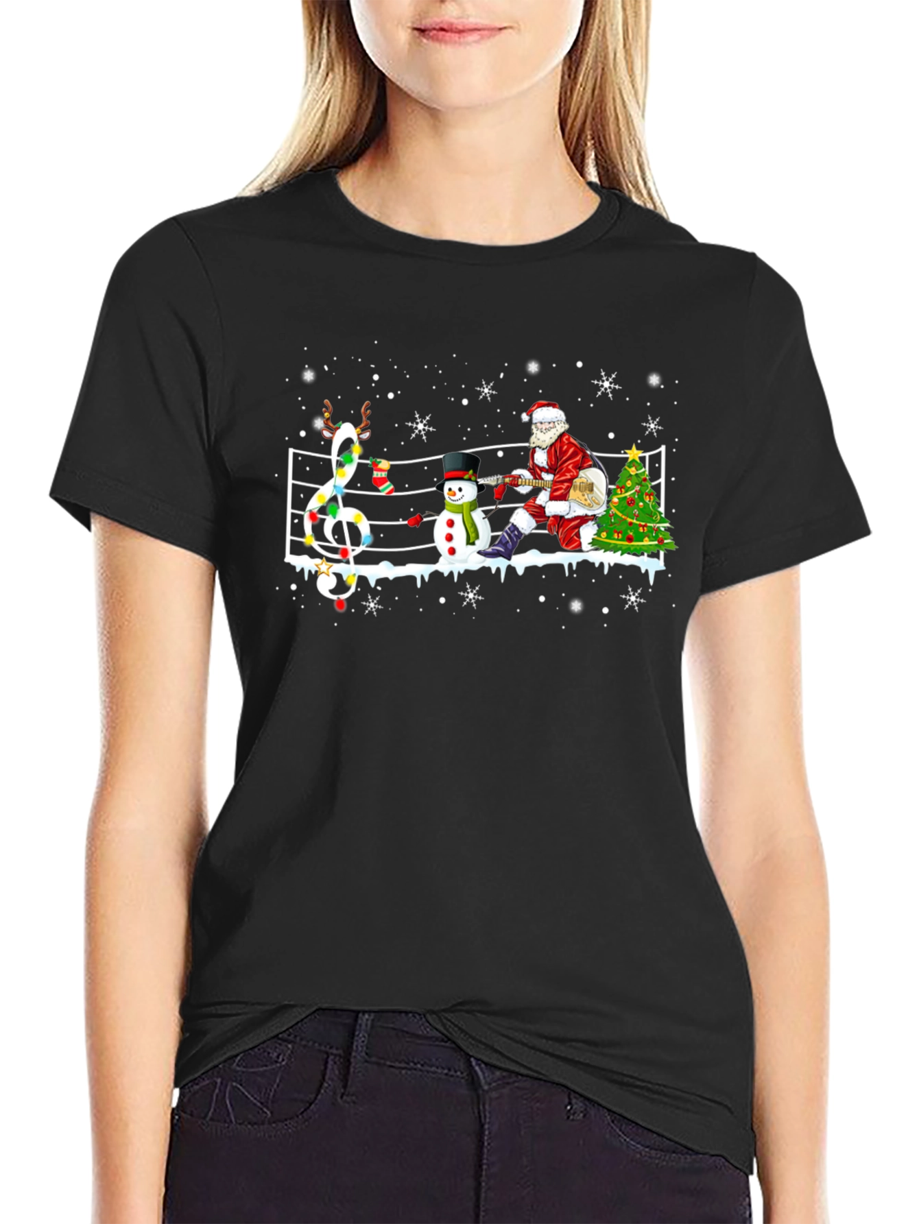 Christmas Music Santa Mens Tee