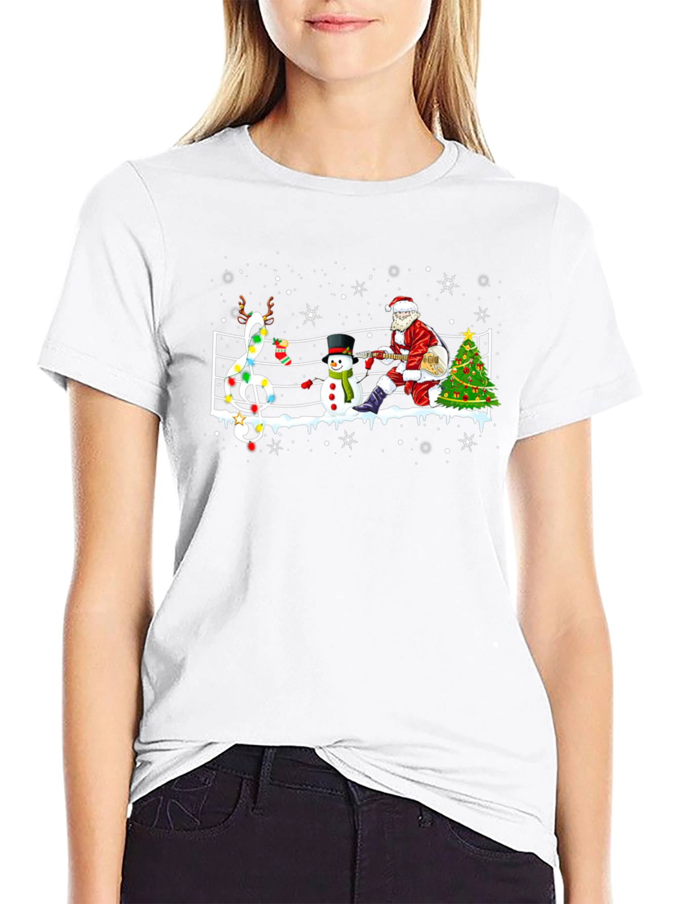 Christmas Music Santa Mens Tee