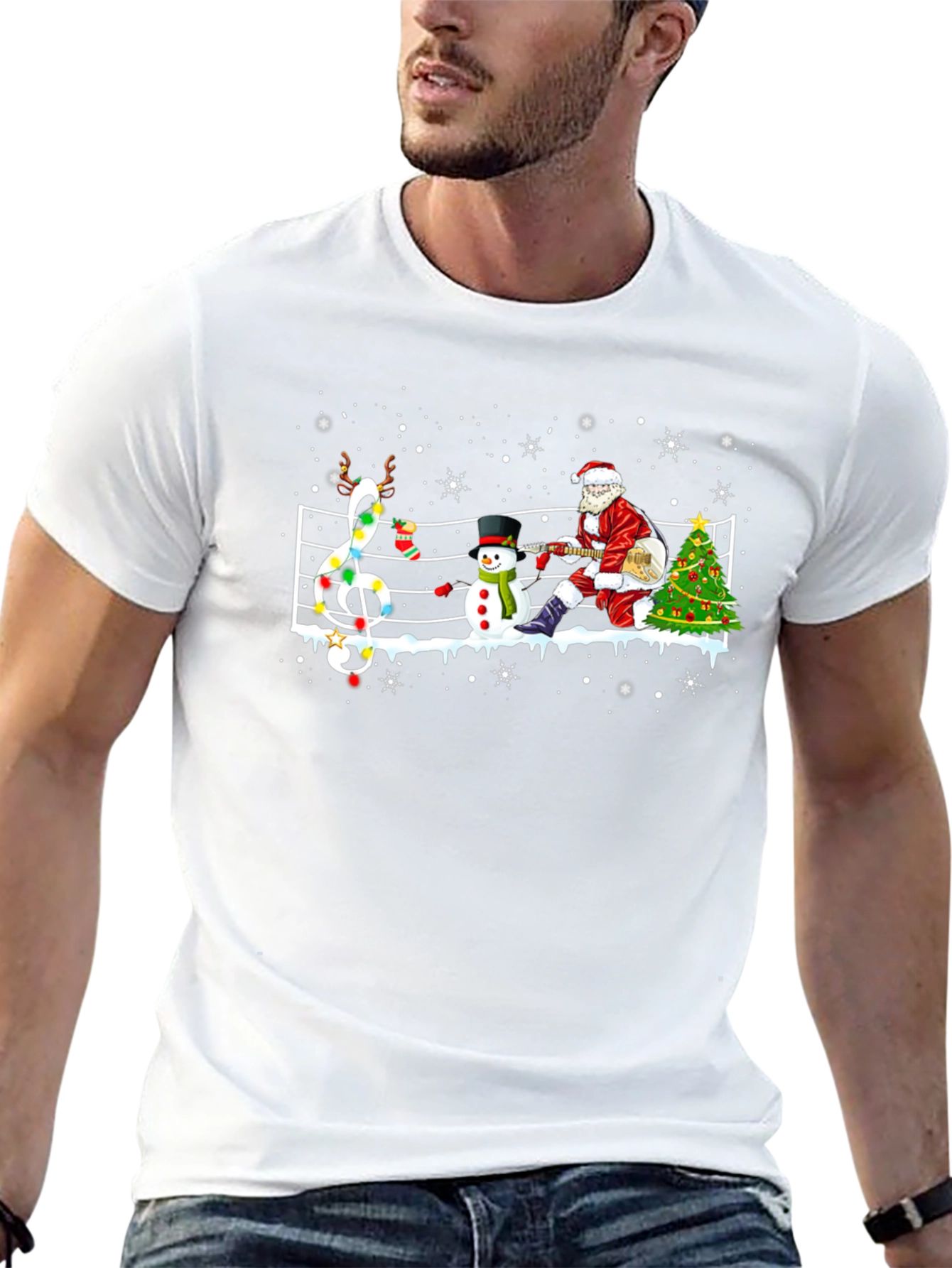 Christmas Music Santa Mens Tee