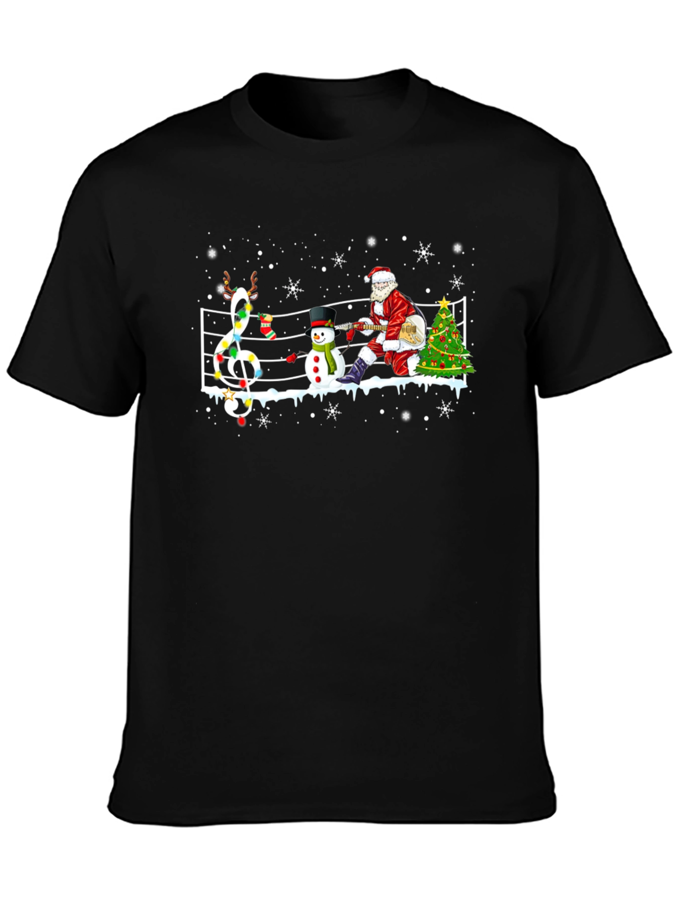 Christmas Music Santa Mens Tee