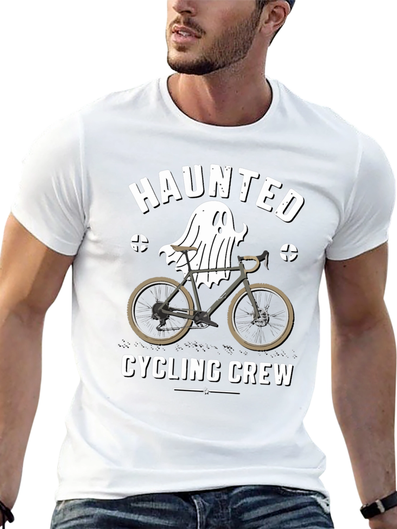 Haunted Cycling Crew Black T-Shirt