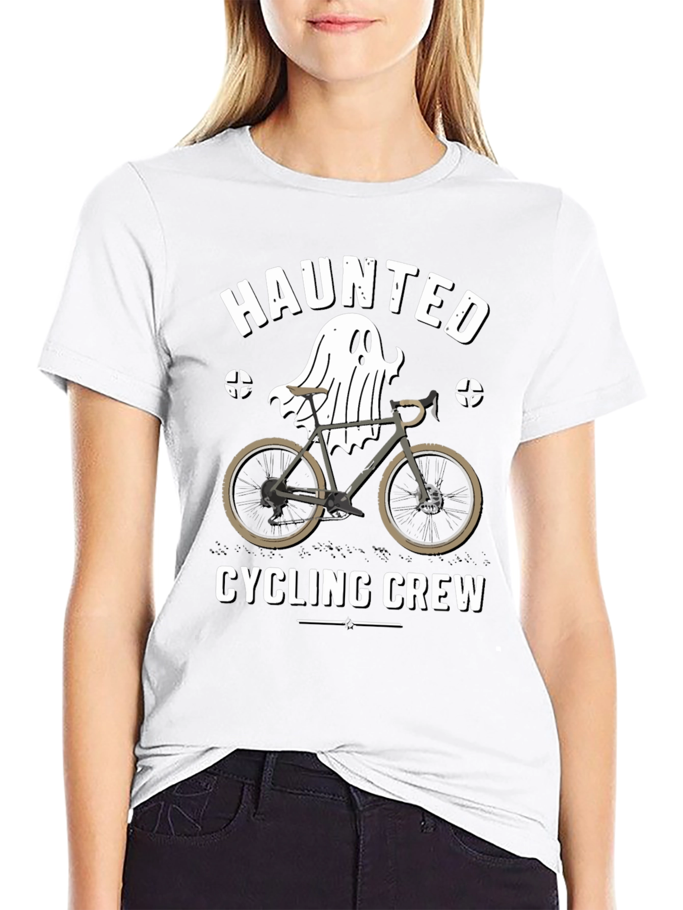 Haunted Cycling Crew Black T-Shirt