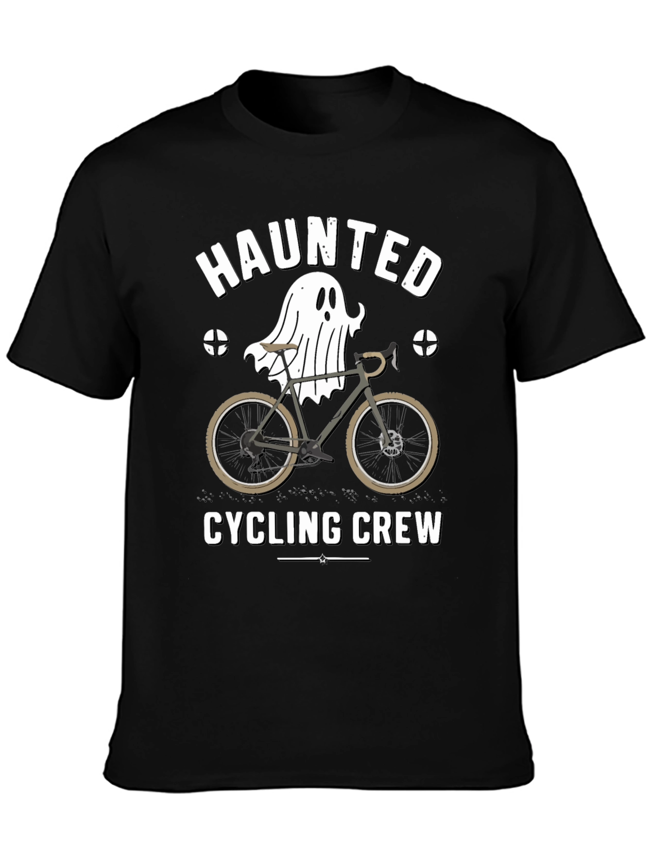 Haunted Cycling Crew Black T-Shirt