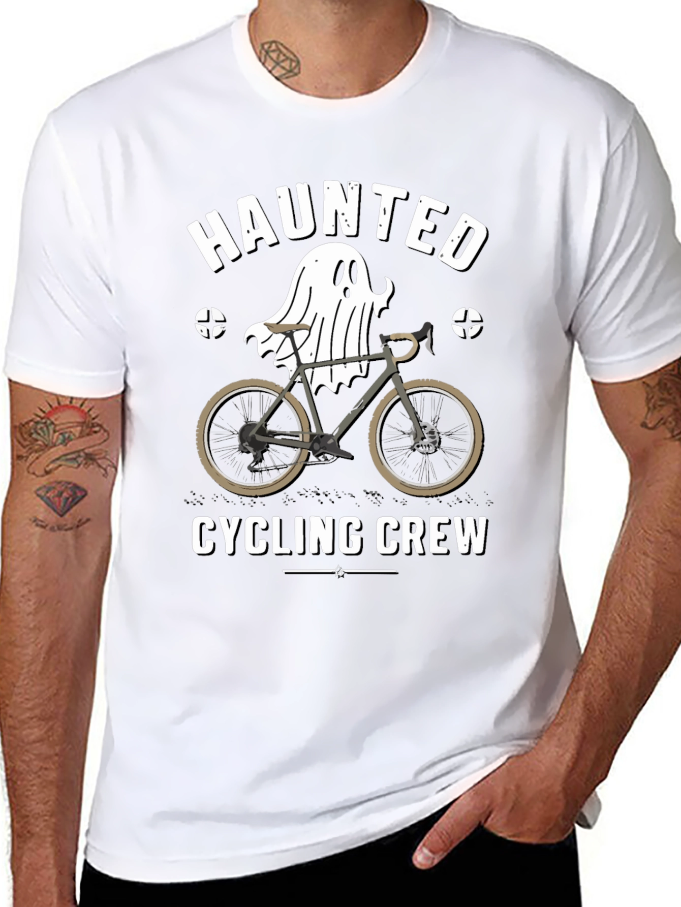Haunted Cycling Crew Black T-Shirt