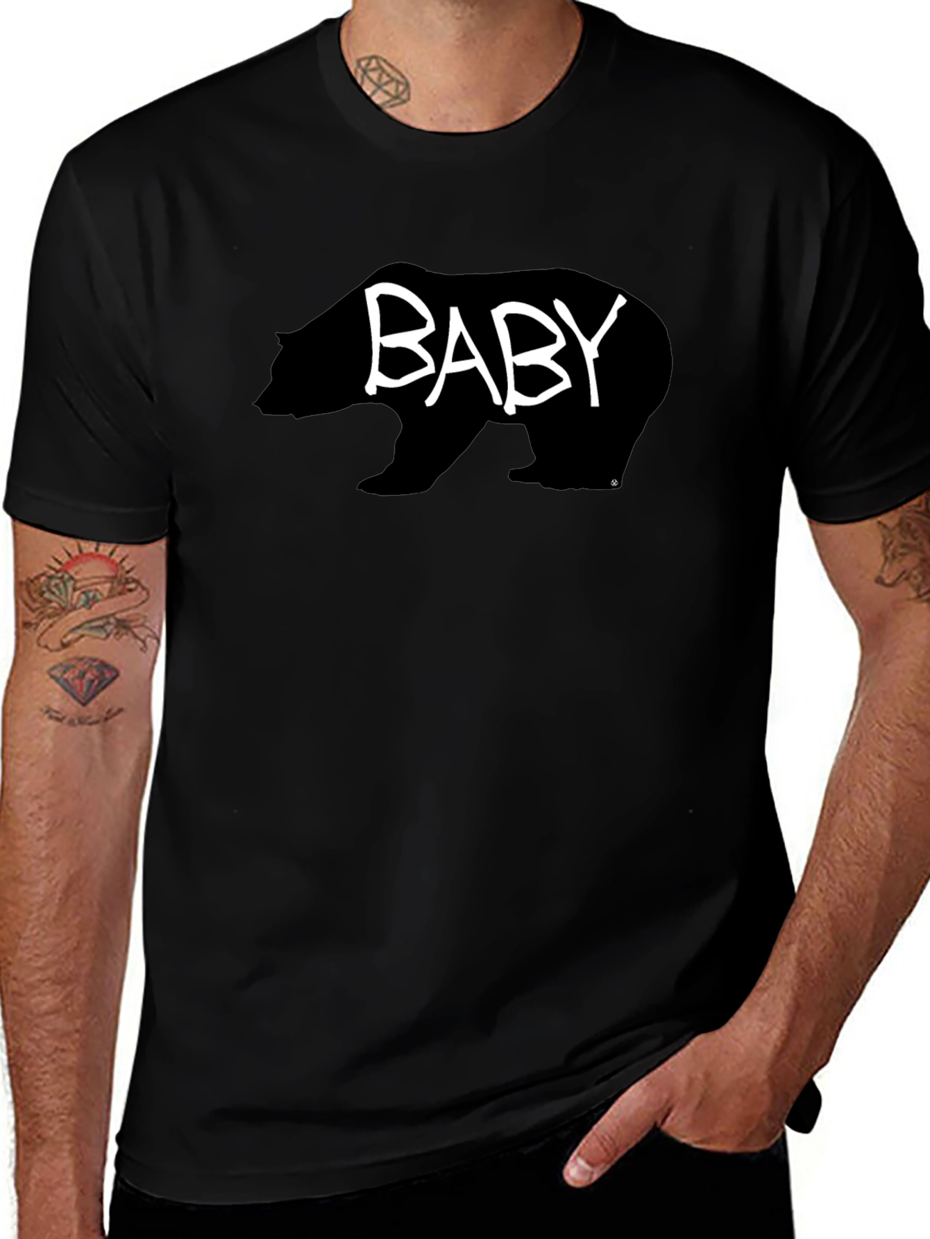 Baby Bear Graphic T-Shirt - Black