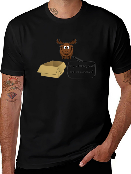 Moose in a Box Graphic Tee - Humorous Animal Design