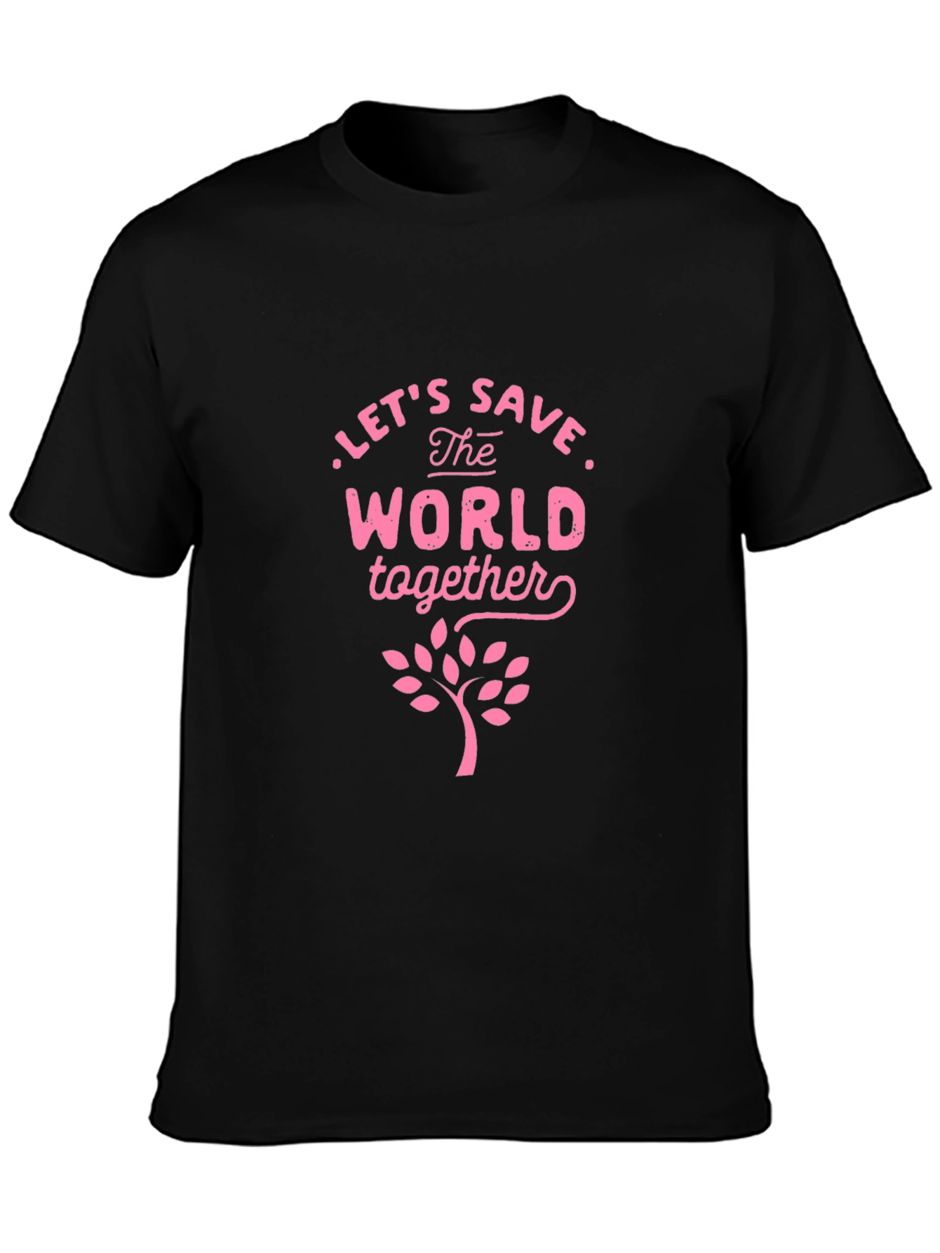 Eco-Friendly Save the World Graphic Tee - Black