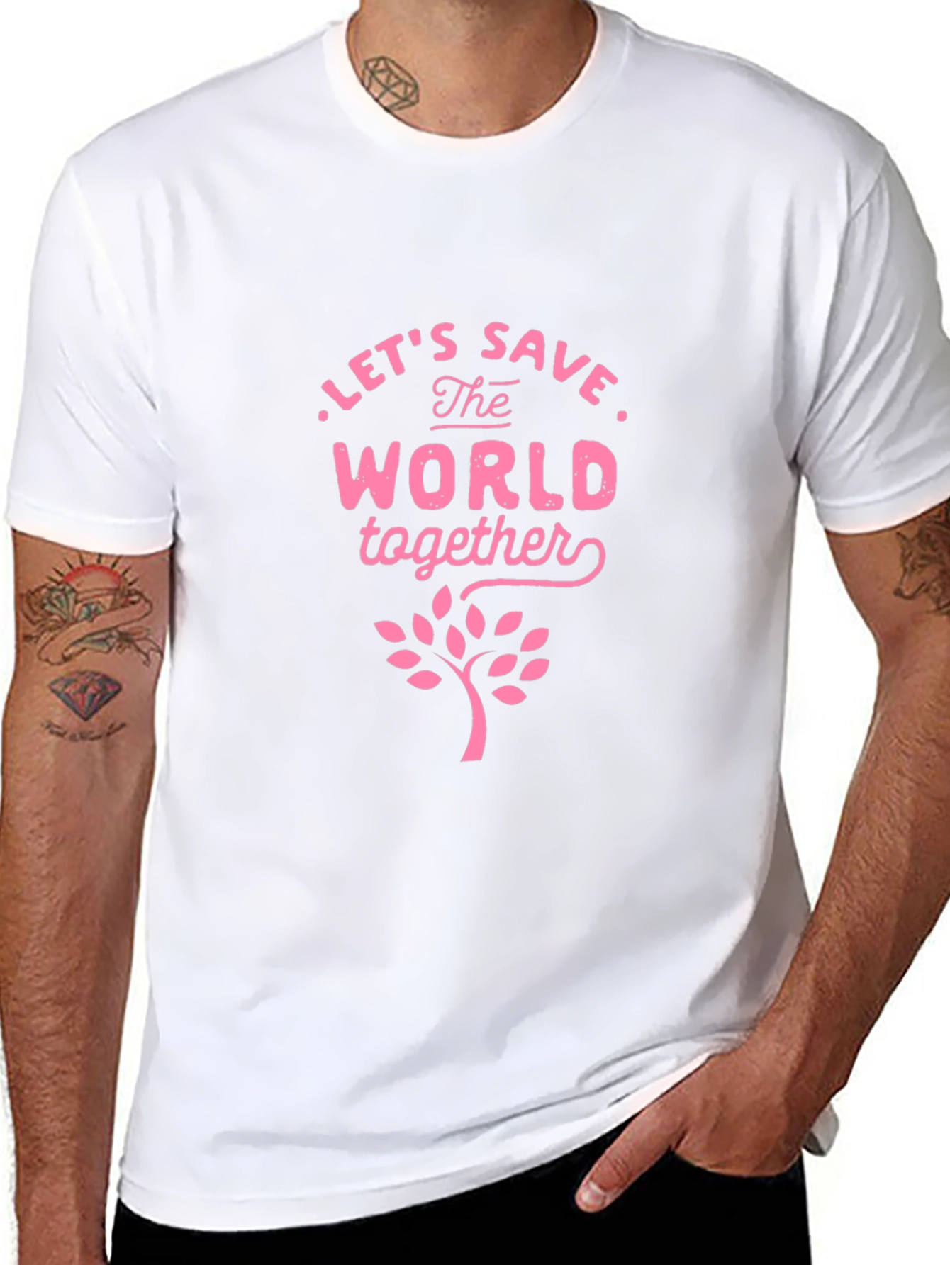 Eco-Friendly Save the World Graphic Tee - Black