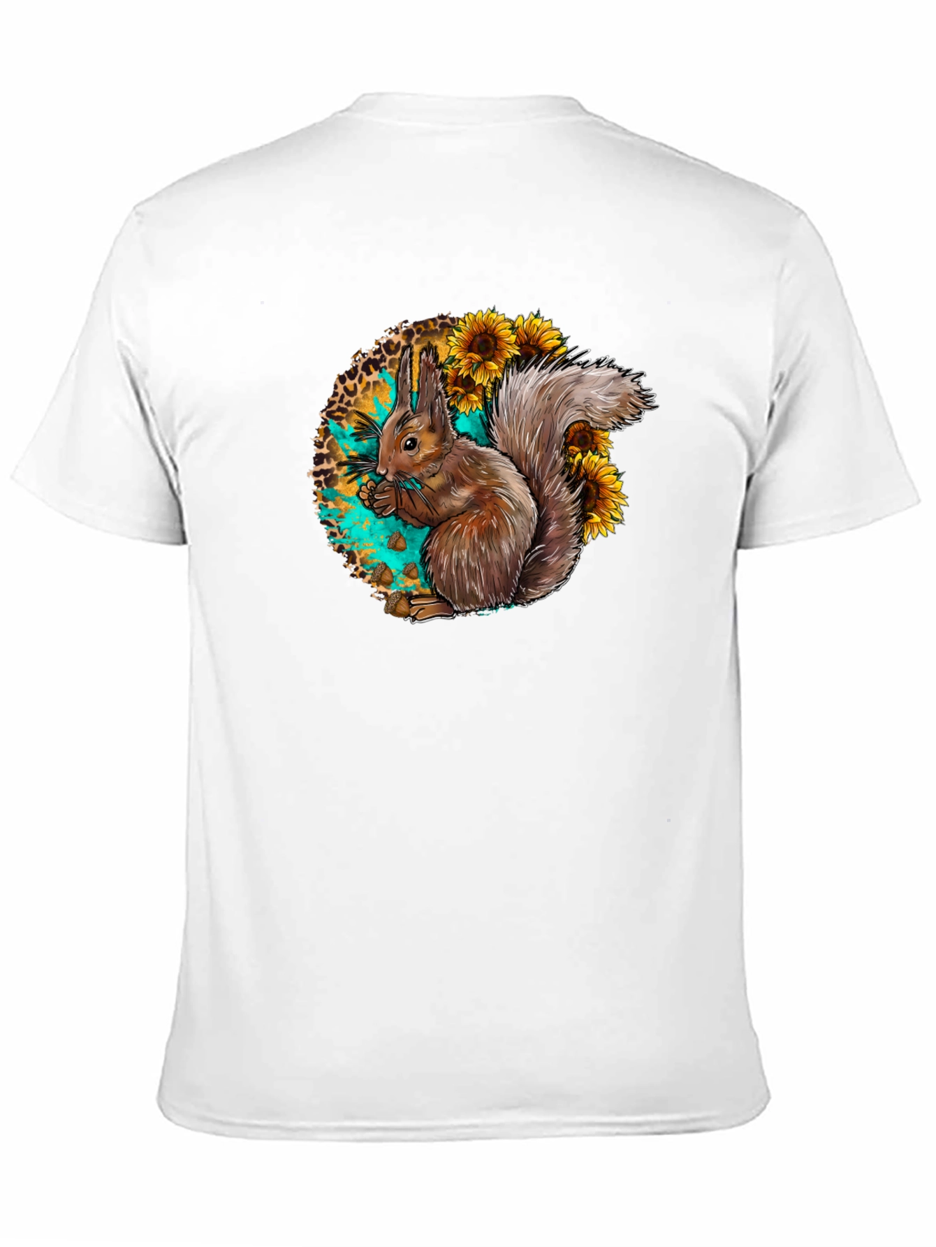 Squirrel & Sunflower Graphic Tee - Mens Black T-Shirt