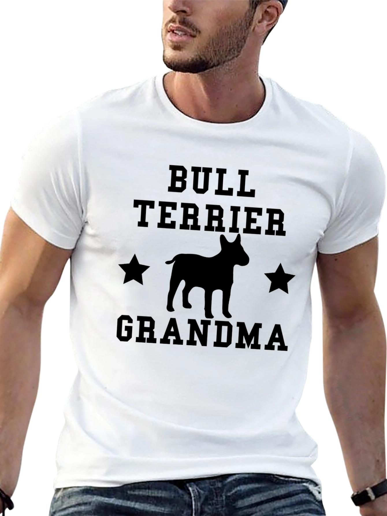 Bull Terrier Grandma Black T-Shirt