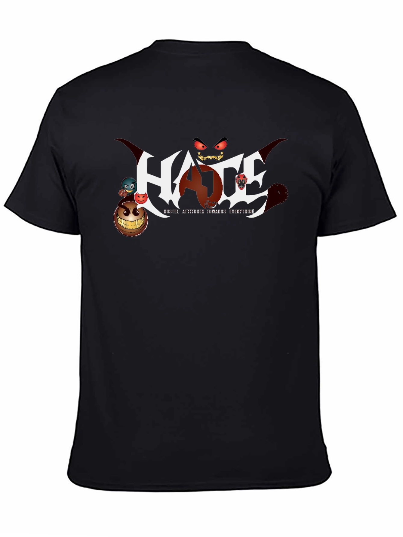 HATE Hostile Attitudes Black Graphic Tee
